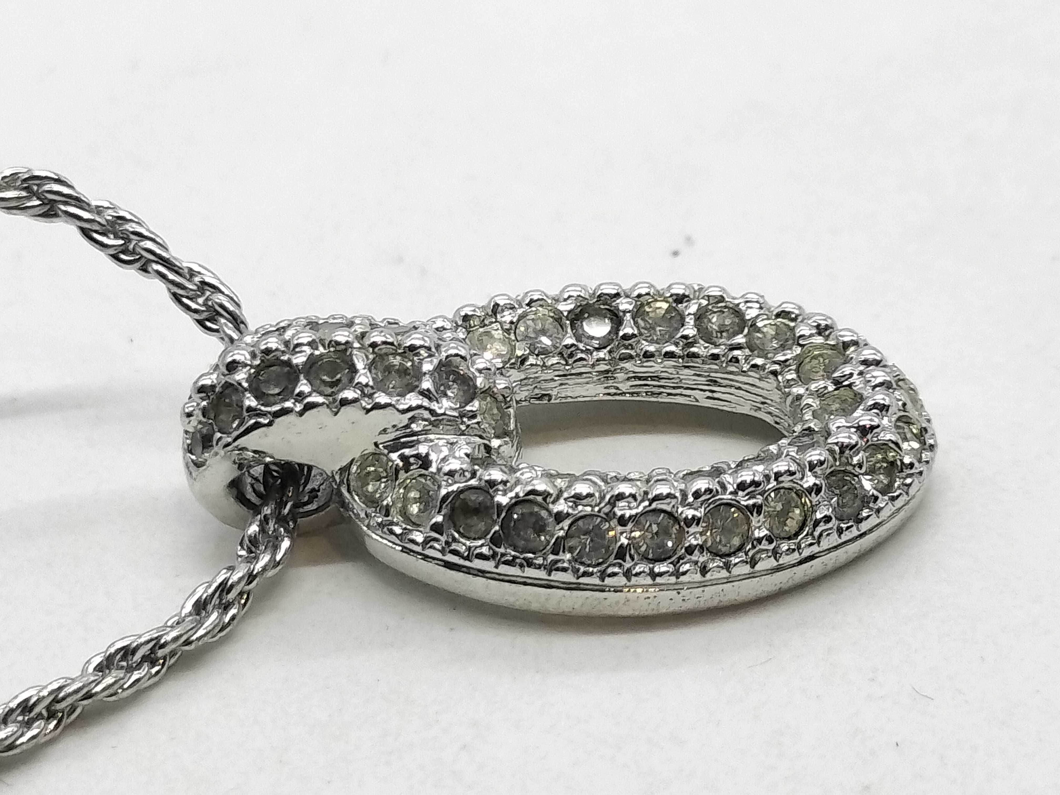 Rhinestone Silver Necklace — view 4