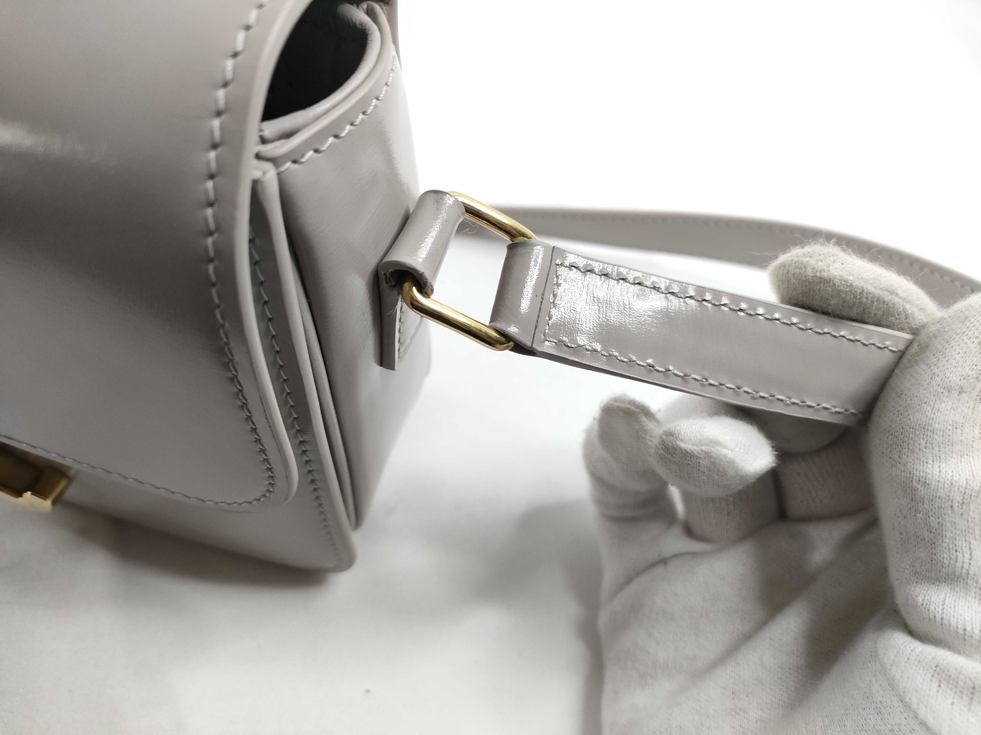 Teen Triomphe Bag, Shiny Calfskin Shoulder Bag — view 8