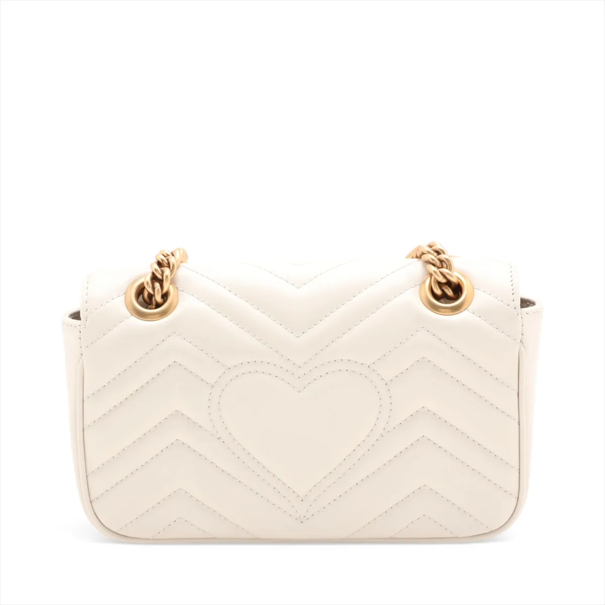GG Marmont Leather Shoulder Bag, White, 446744 — view 2