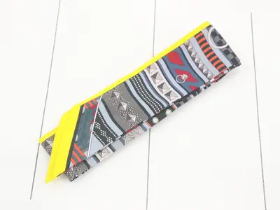Twilly scarf, yellow and navy