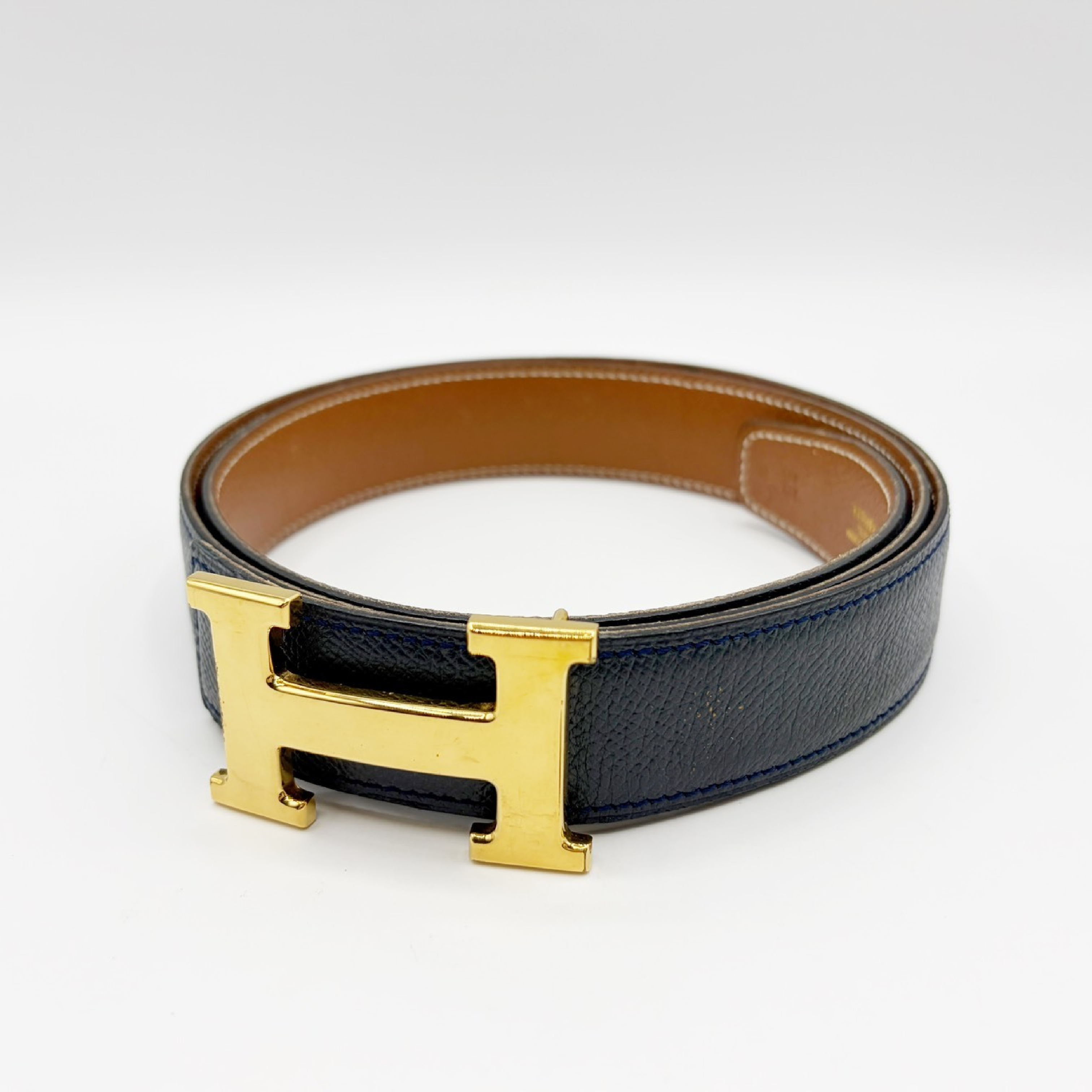 Constance 95 Belt, Gold Hardware, X Stamp — view 2