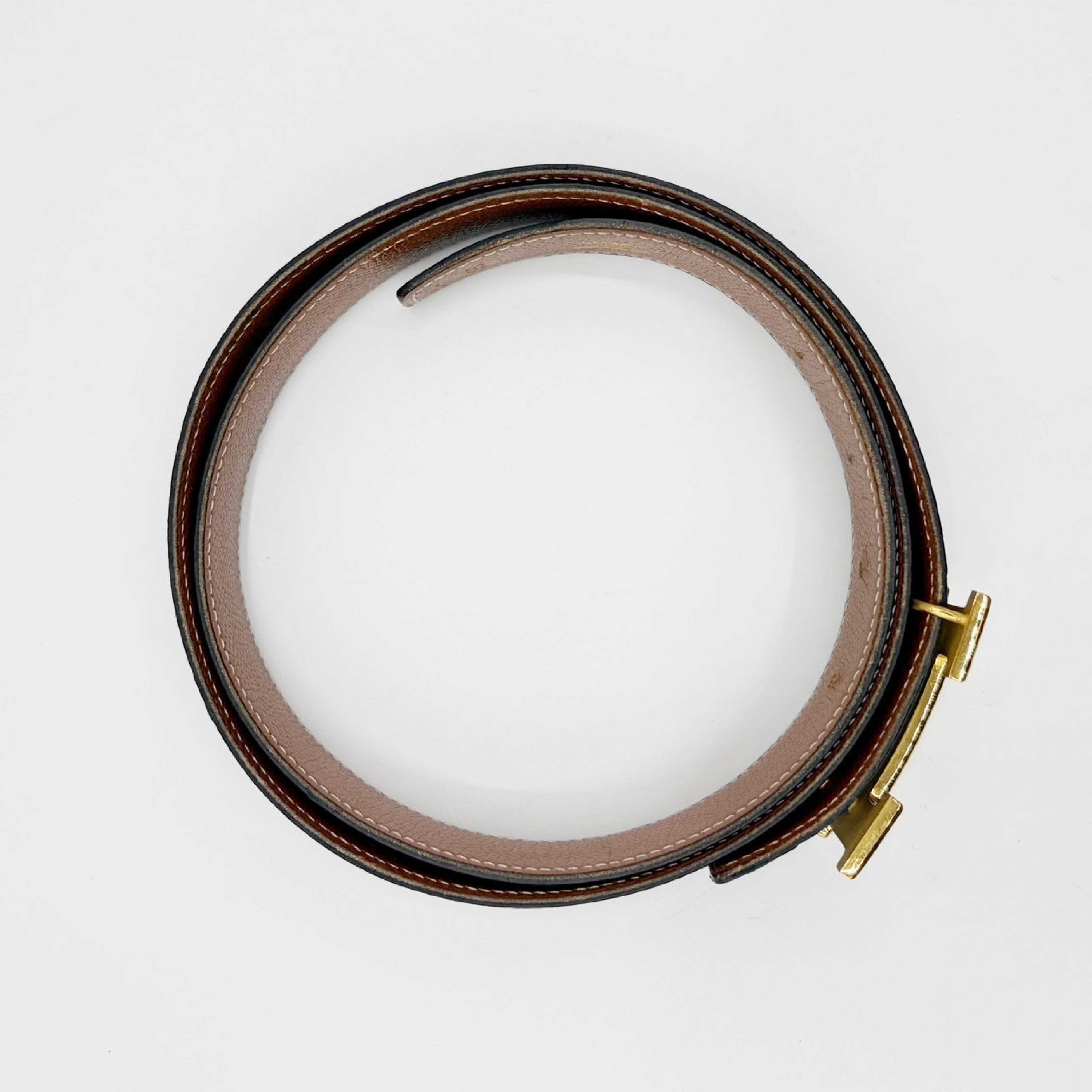 Constance 95 Belt, Gold Hardware, X Stamp — view 3