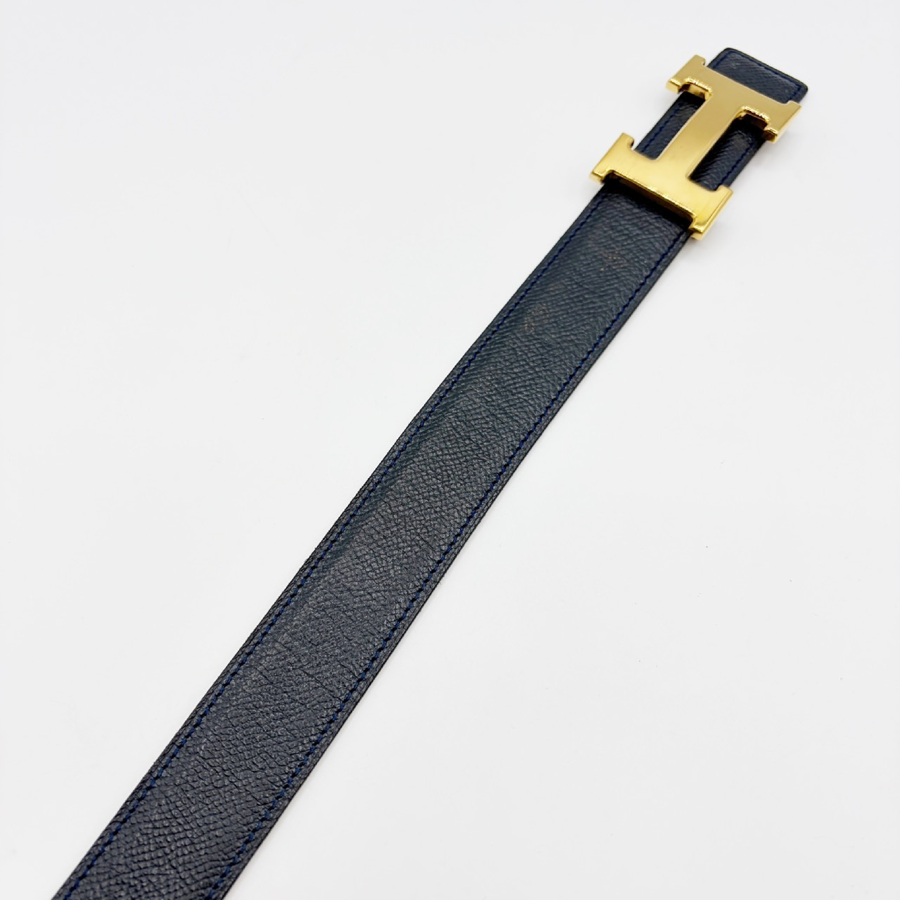 Constance 95 Belt, Gold Hardware, X Stamp — view 4