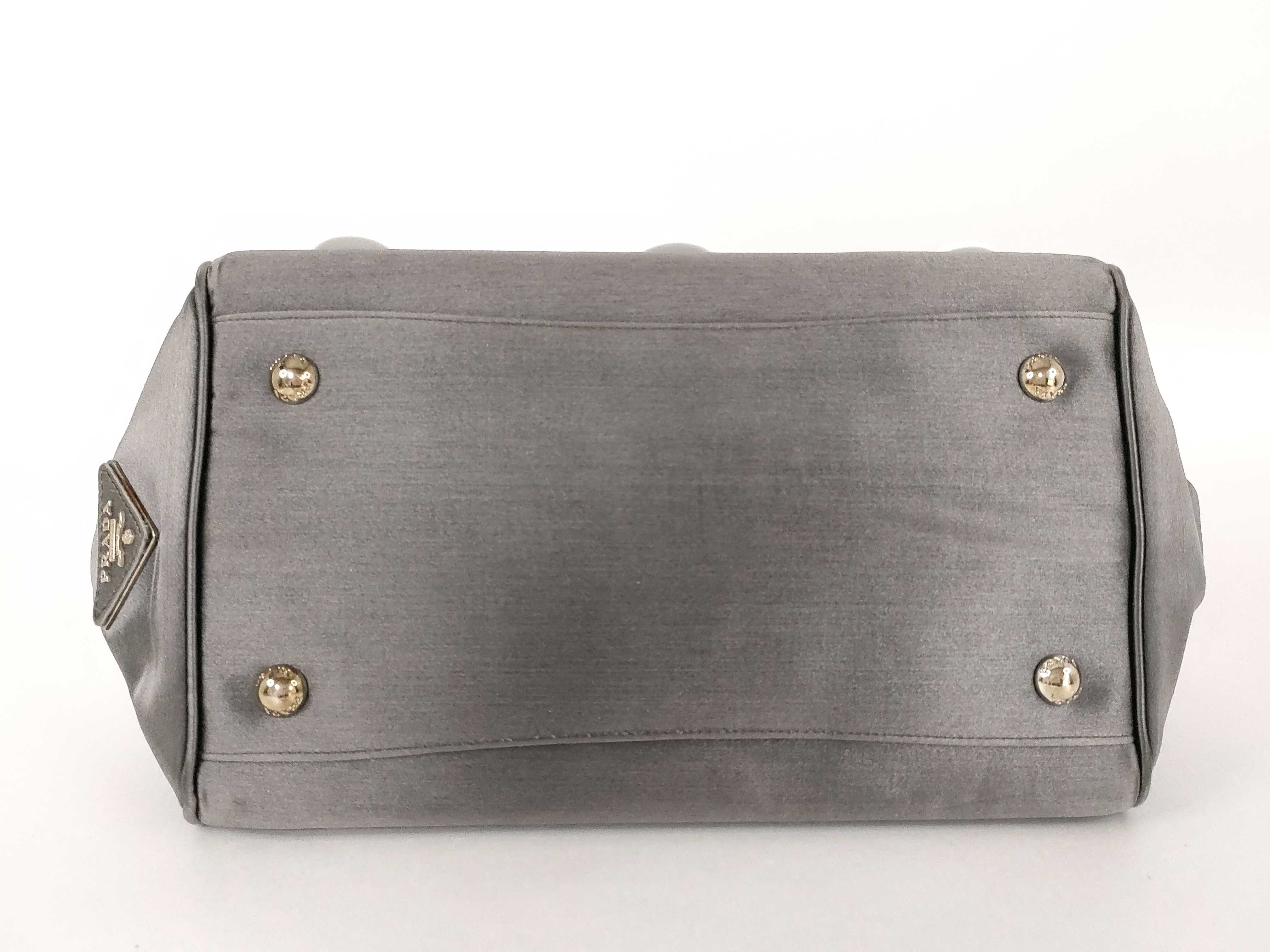 handbag, satin, gray, embroidered handbag — view 7