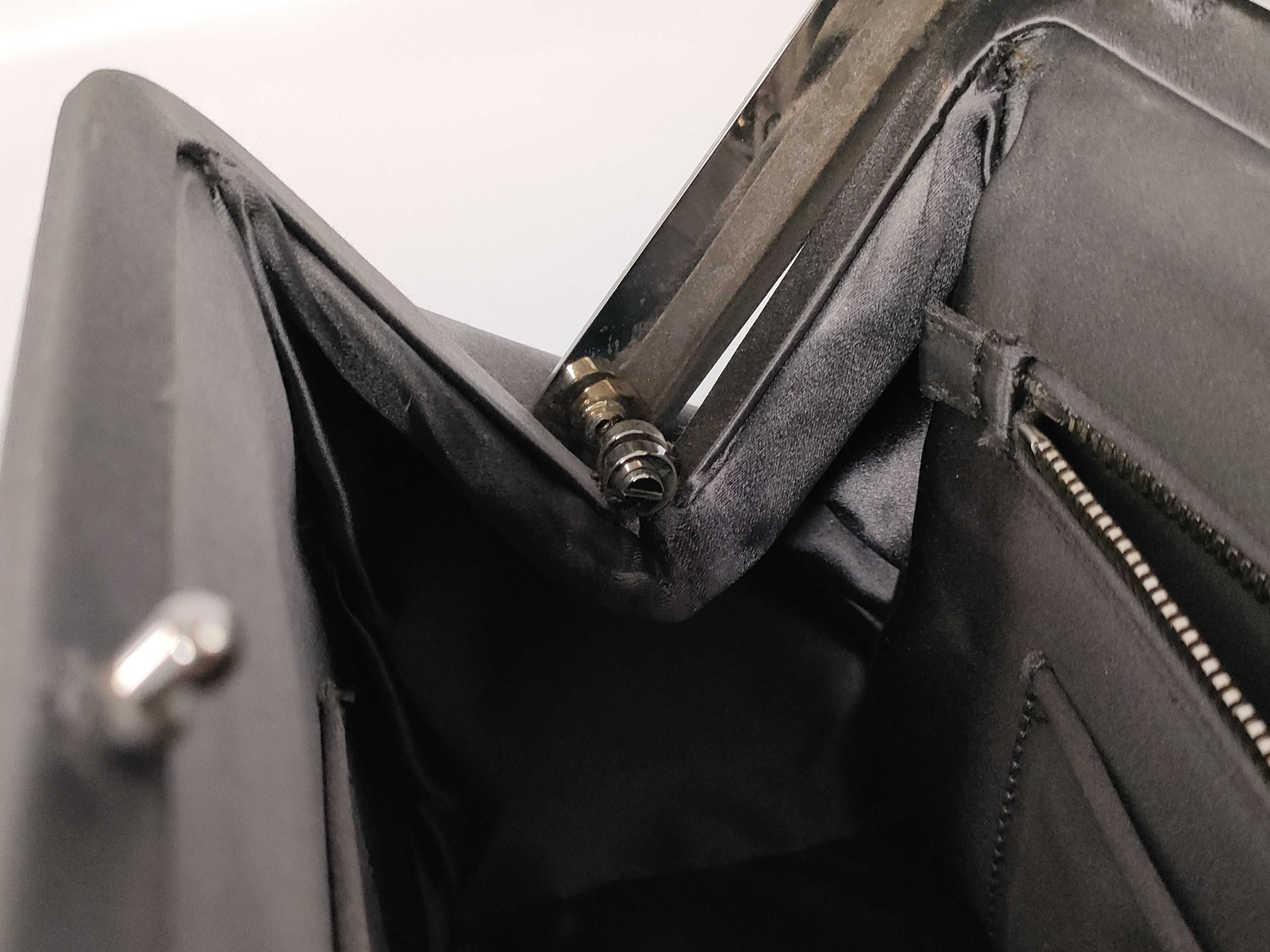 handbag, satin, gray, embroidered handbag — view 10