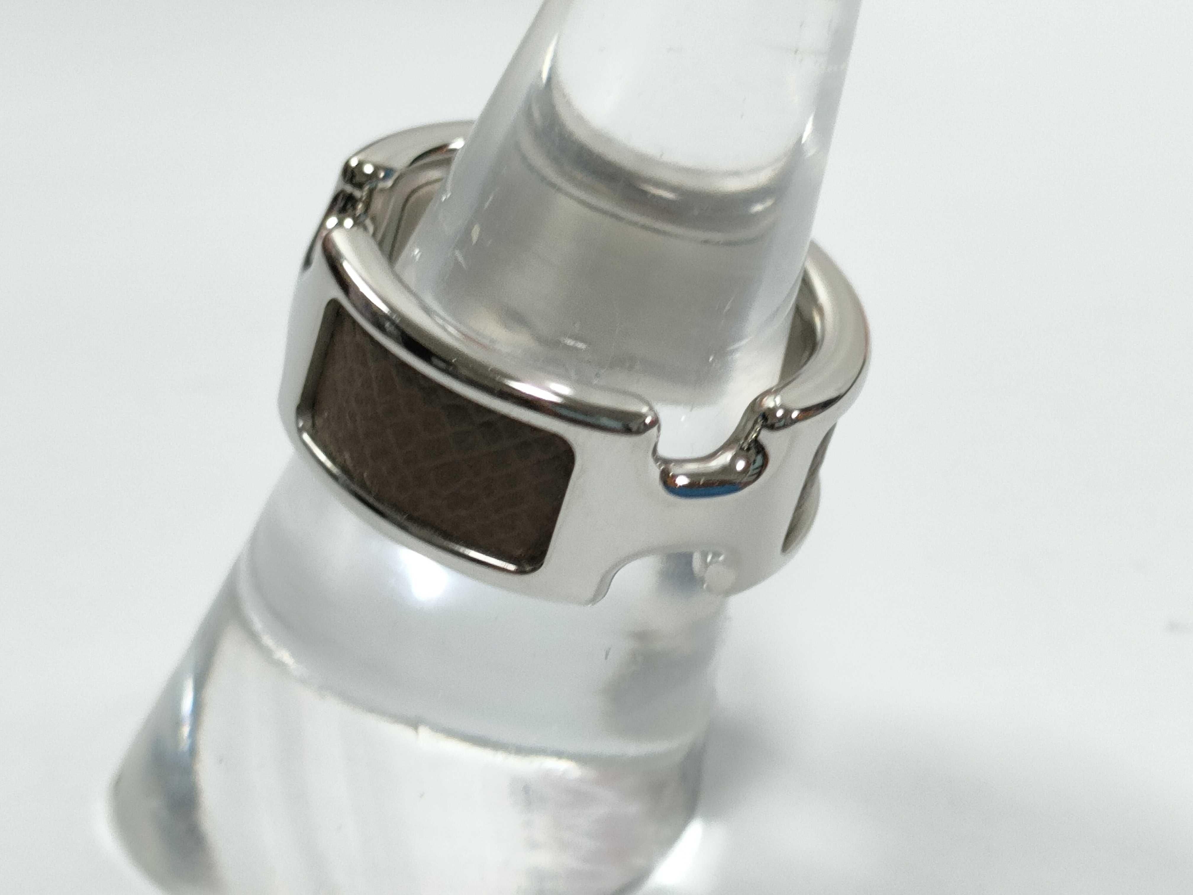 Olympus Ring PM Etoupe Silver Hardware Size M Hermes Ring — view 2