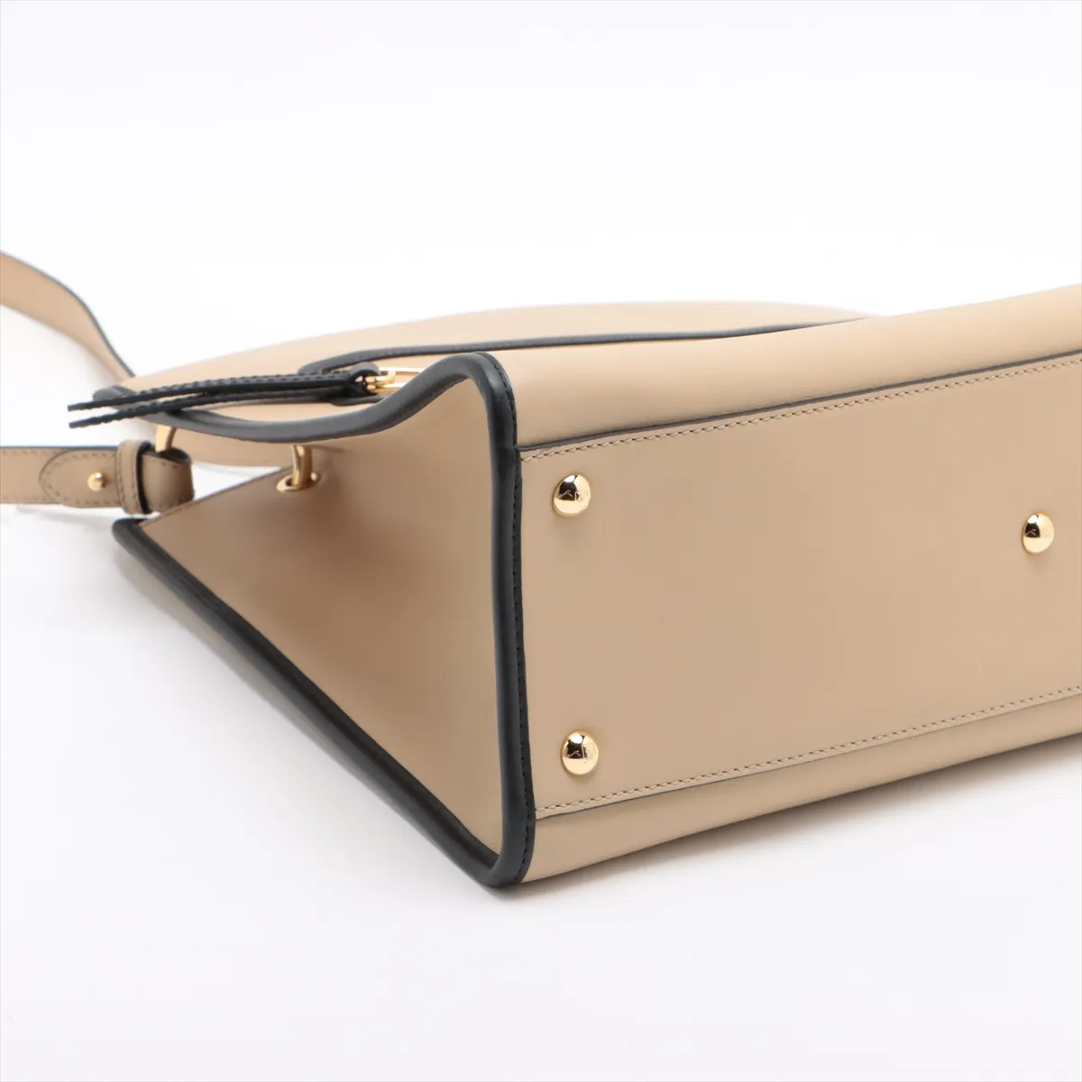 Runaway Leather 2-Way Shoulder Bag, Beige, 8BH343 — view 4