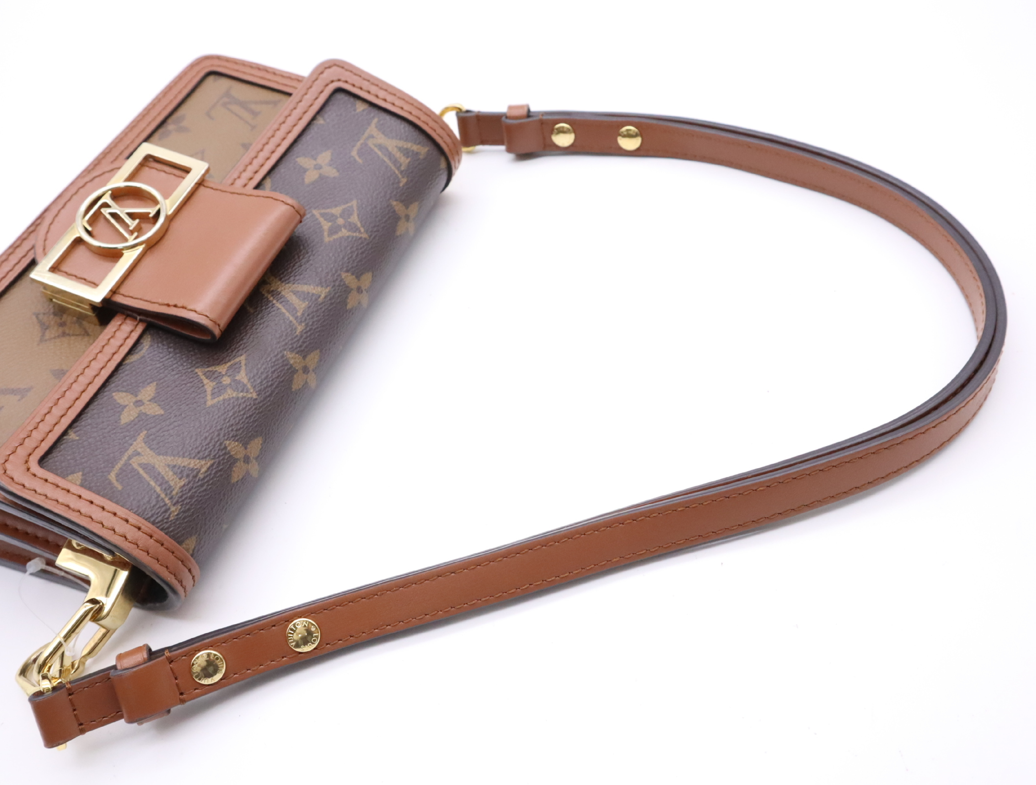 M45959 Monogram & Monogram Reverse Canvas Dauphine MINI Shoulder Bag with Shoulder Strap and Box, RFID ID Tested. — view 10
