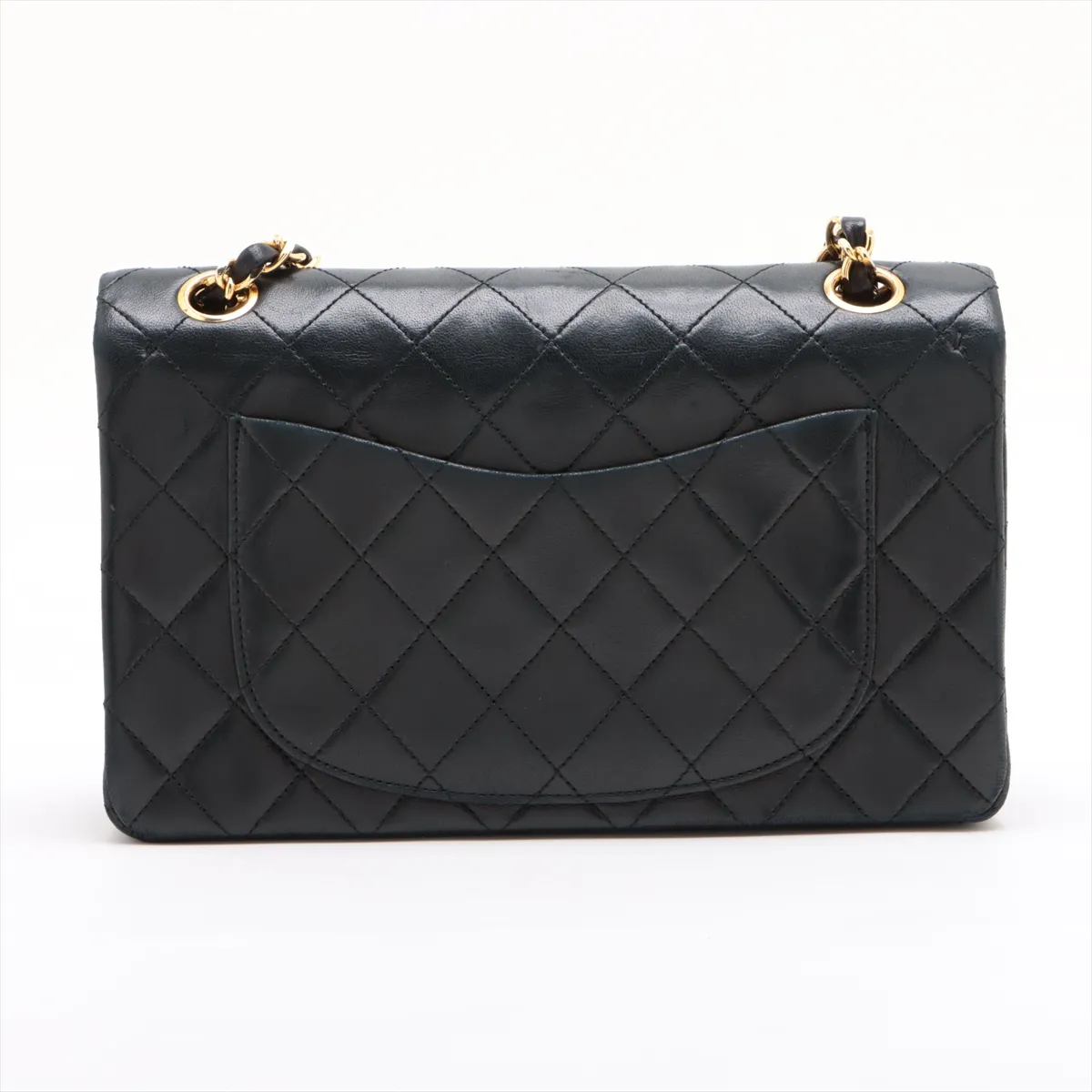 Matelassé 23 Small Lambskin Double Flap Double Chain Bag, Black with Gold Hardware, 0614462 (Serial Number 0-series, A01113) — view 2