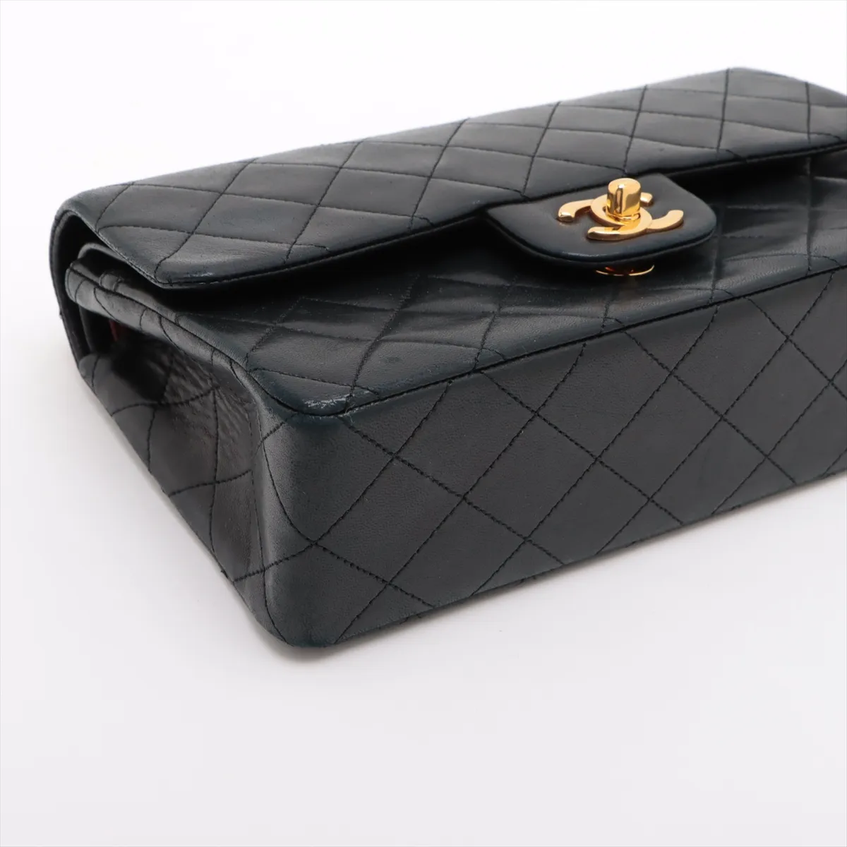 Matelassé 23 Small Lambskin Double Flap Double Chain Bag, Black with Gold Hardware, 0614462 (Serial Number 0-series, A01113) — view 4