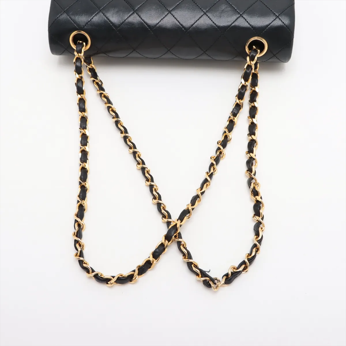 Matelassé 23 Small Lambskin Double Flap Double Chain Bag, Black with Gold Hardware, 0614462 (Serial Number 0-series, A01113) — view 5
