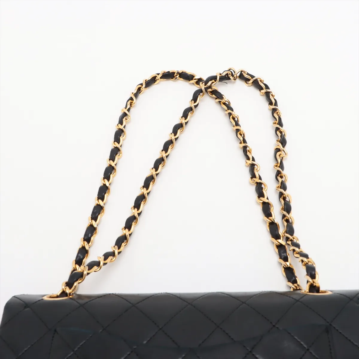 Matelassé 23 Small Lambskin Double Flap Double Chain Bag, Black with Gold Hardware, 0614462 (Serial Number 0-series, A01113) — view 6