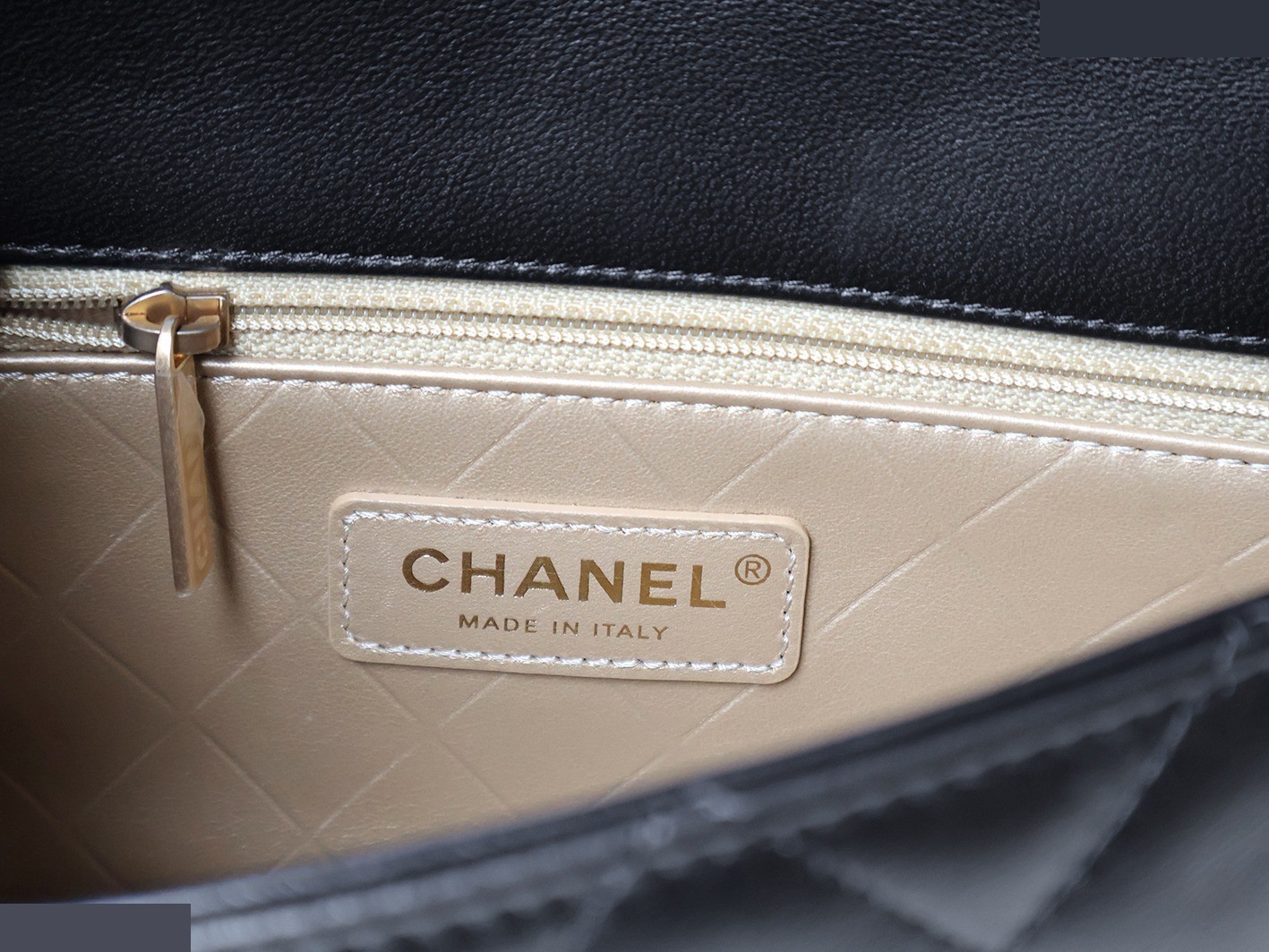 Matelassé Double Chain Shoulder Bag, Black — view 11
