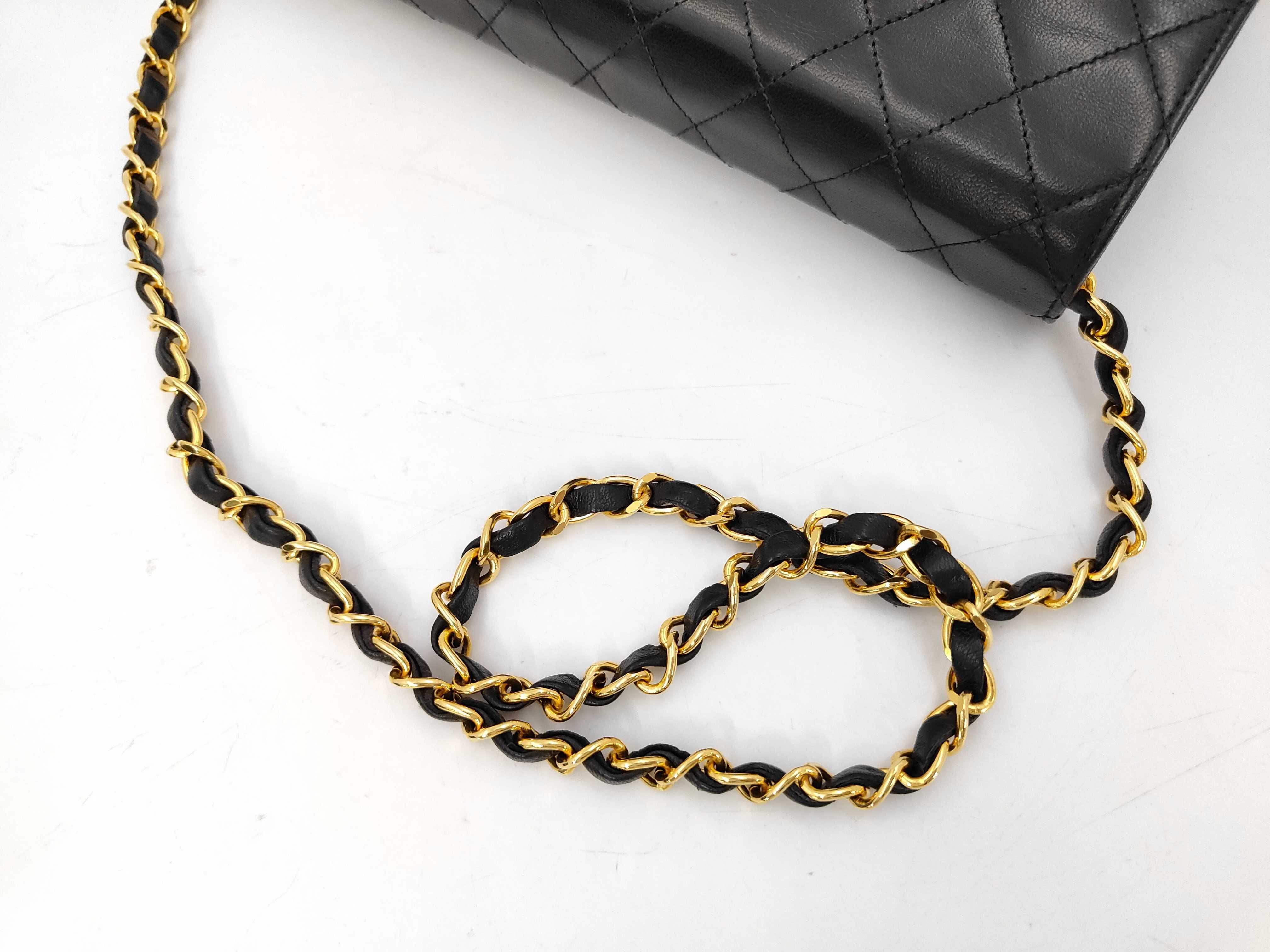 Matelassé S-flap/S-chain push-lock lambskin shoulder bag — view 3