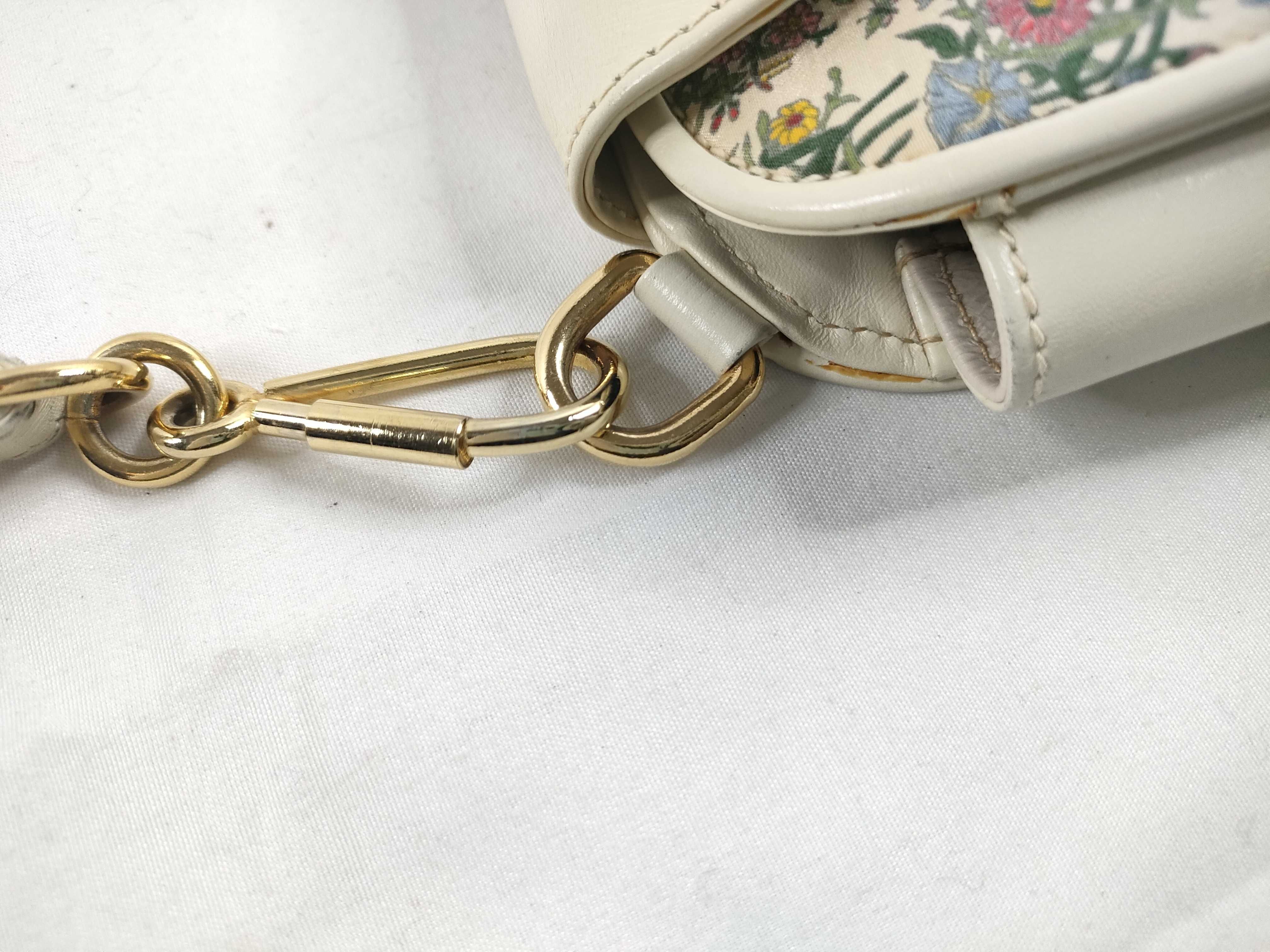 Floral Pattern Shoulder Bag with Turnlock Closure — view 8