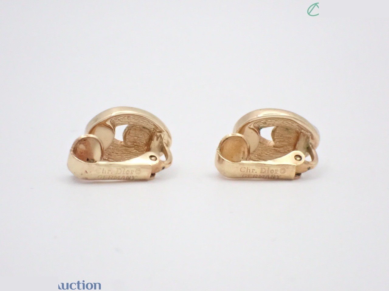 Horseshoe Rhinestone Gold Earrings — view 2