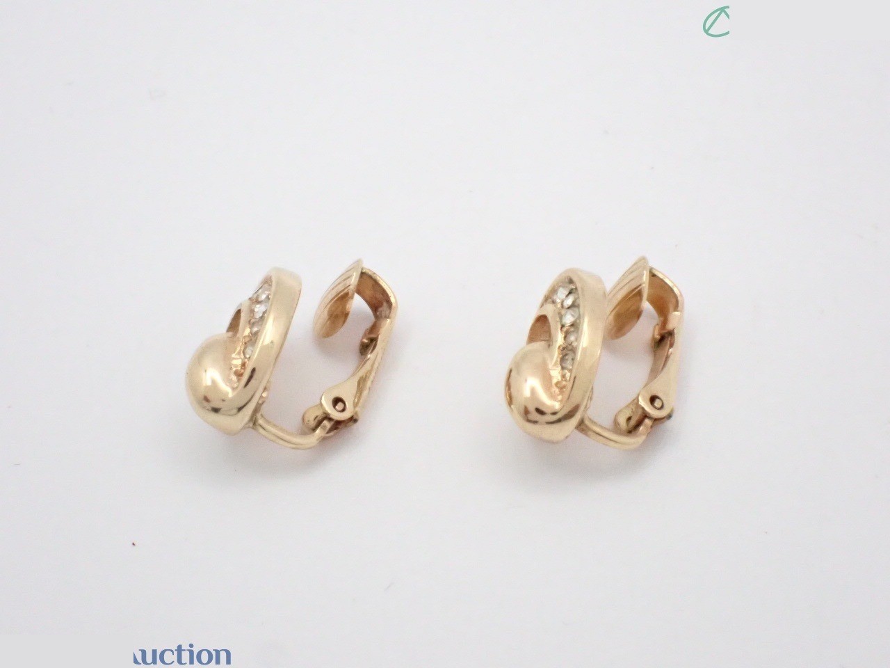 Horseshoe Rhinestone Gold Earrings — view 3