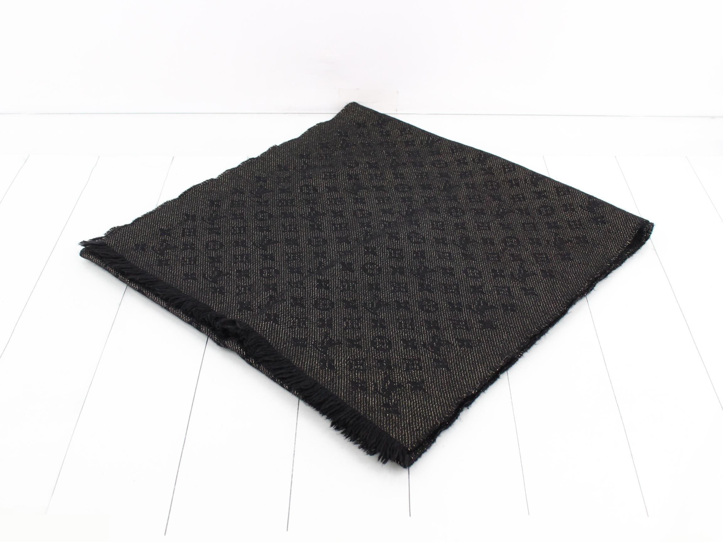 Etol LV Timeless Stole, Cashmere x Rayon, Noir