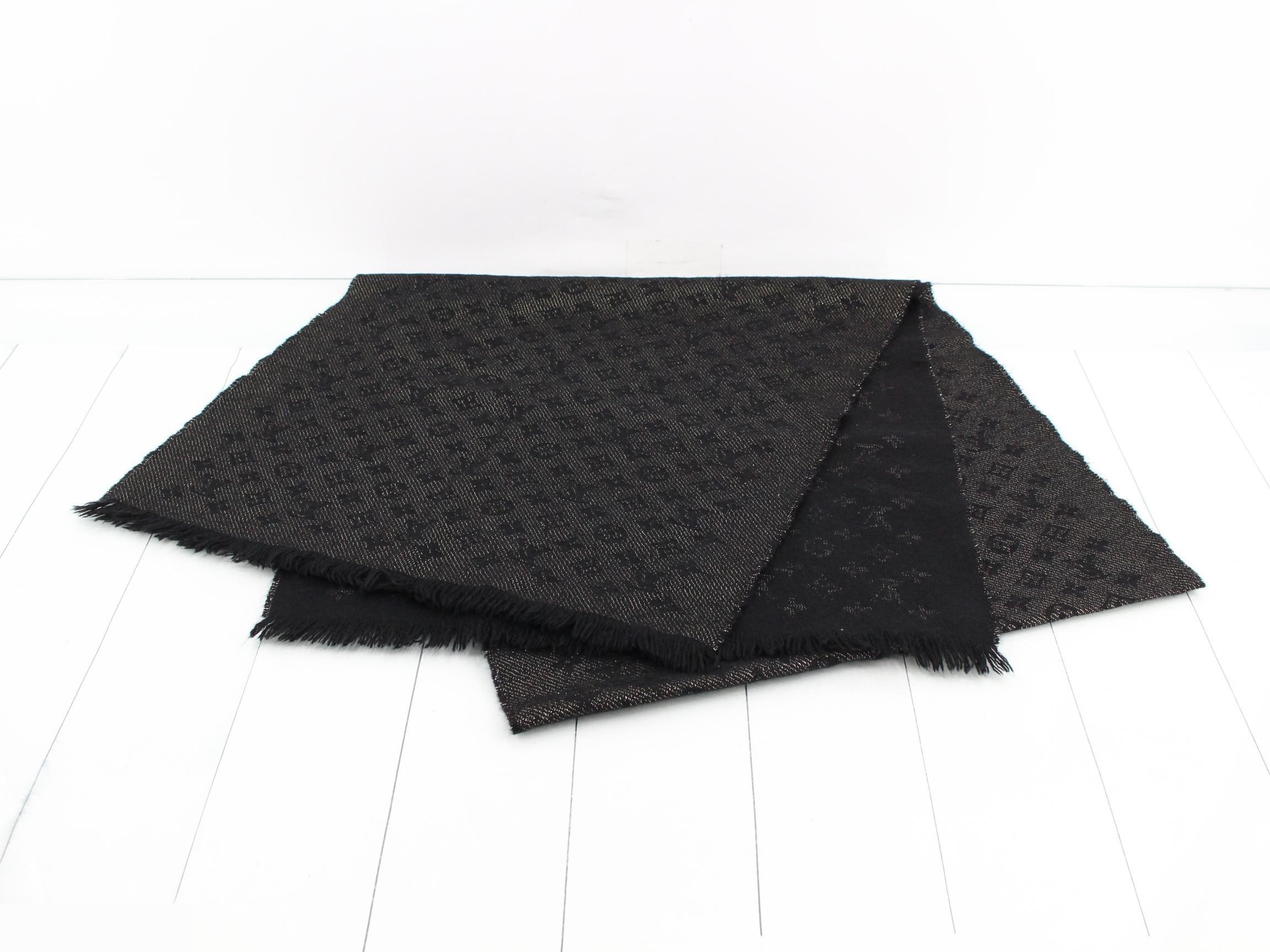 Etol LV Timeless Stole, Cashmere x Rayon, Noir — view 2
