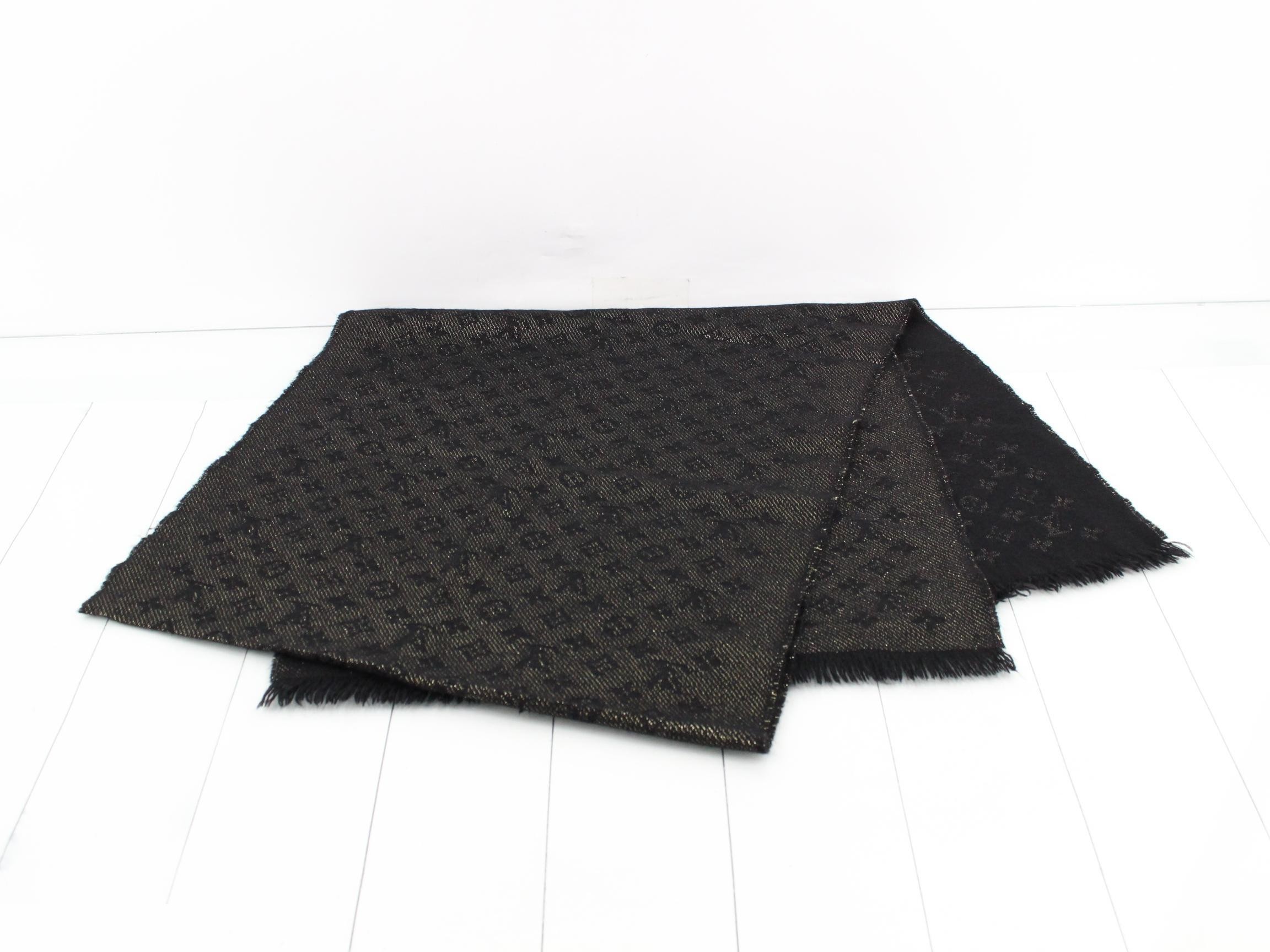 Etol LV Timeless Stole, Cashmere x Rayon, Noir — view 3