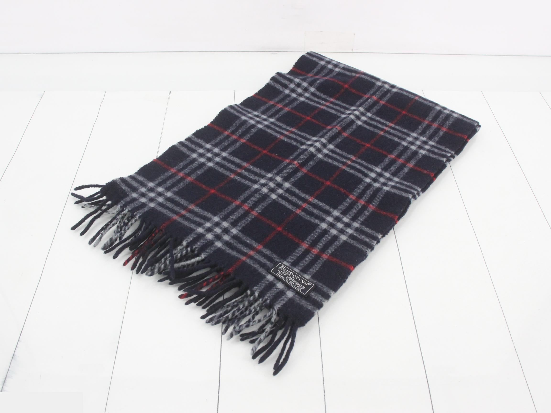 Tag attached, 100% cashmere check scarf