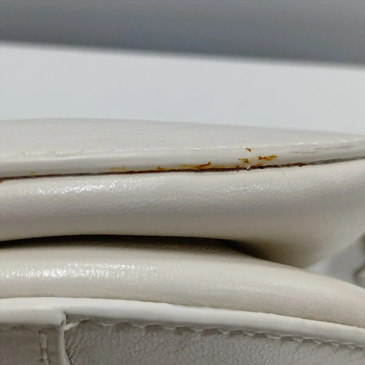 Saddle Leather x Studs 2-Way Handbag, White — view 14