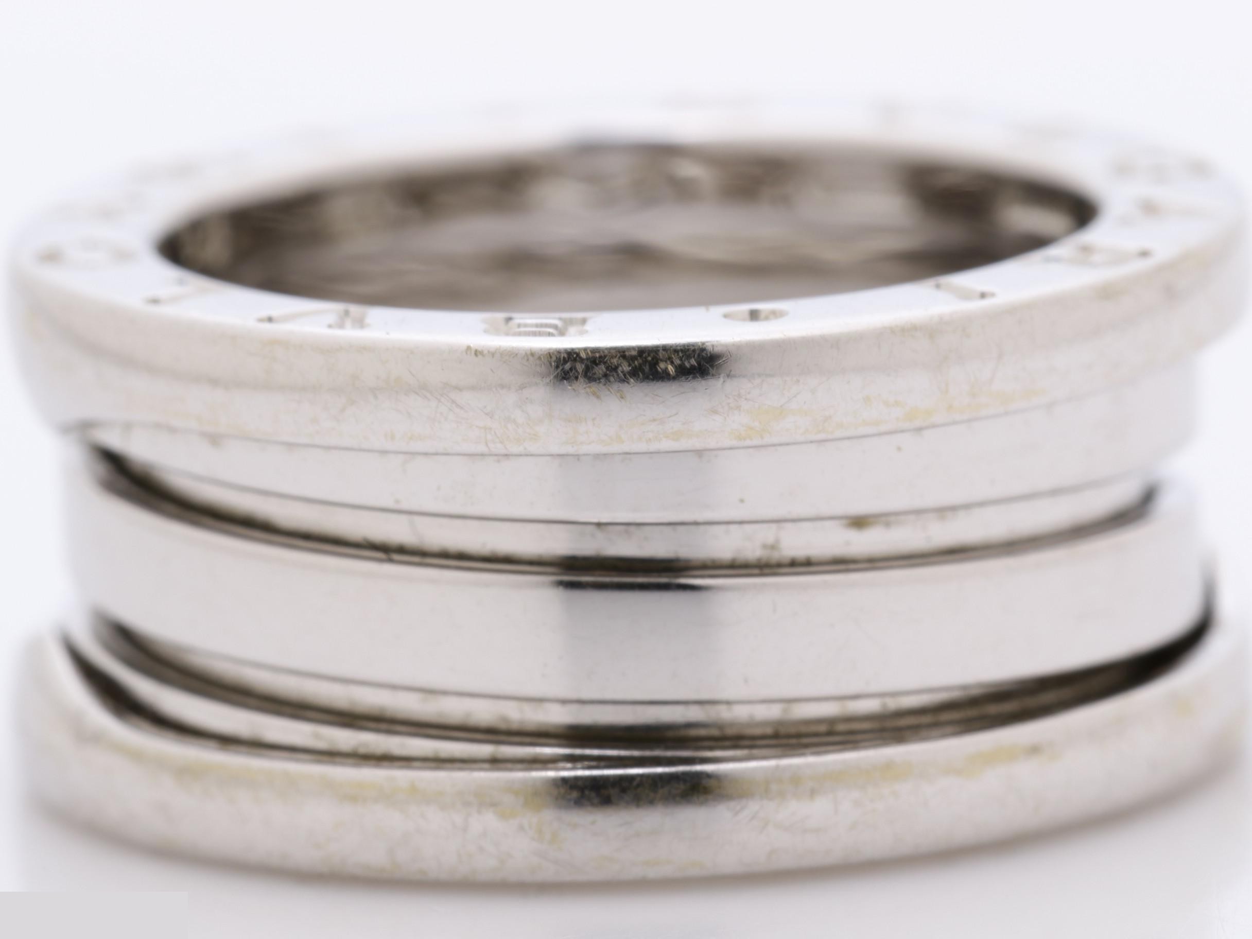B.zero1 (precious metal) ring, 750WG, 8.4g, #48 hallmark. — view 2