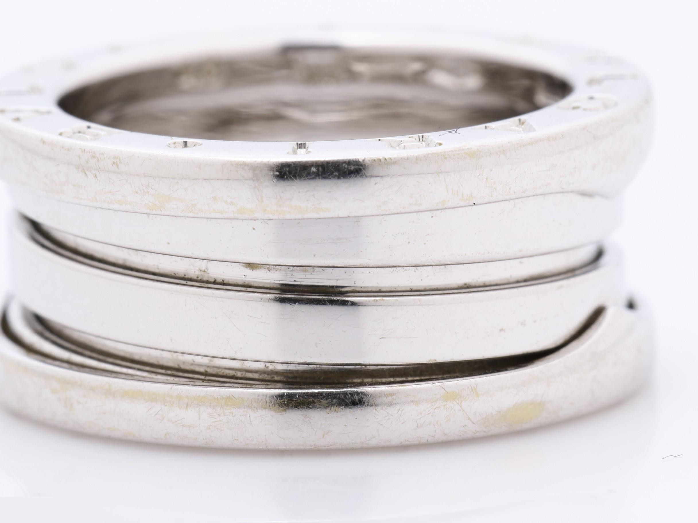 B.zero1 (precious metal) ring, 750WG, 8.4g, #48 hallmark. — view 3