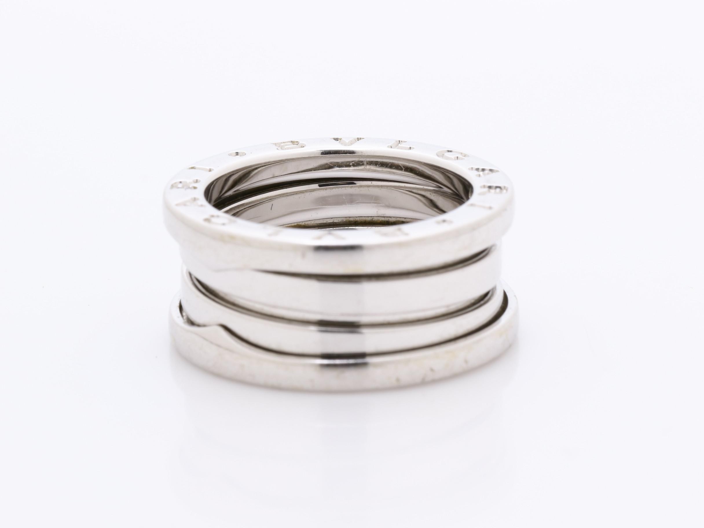 B.zero1 (precious metal) ring, 750WG, 8.4g, #48 hallmark. — view 4