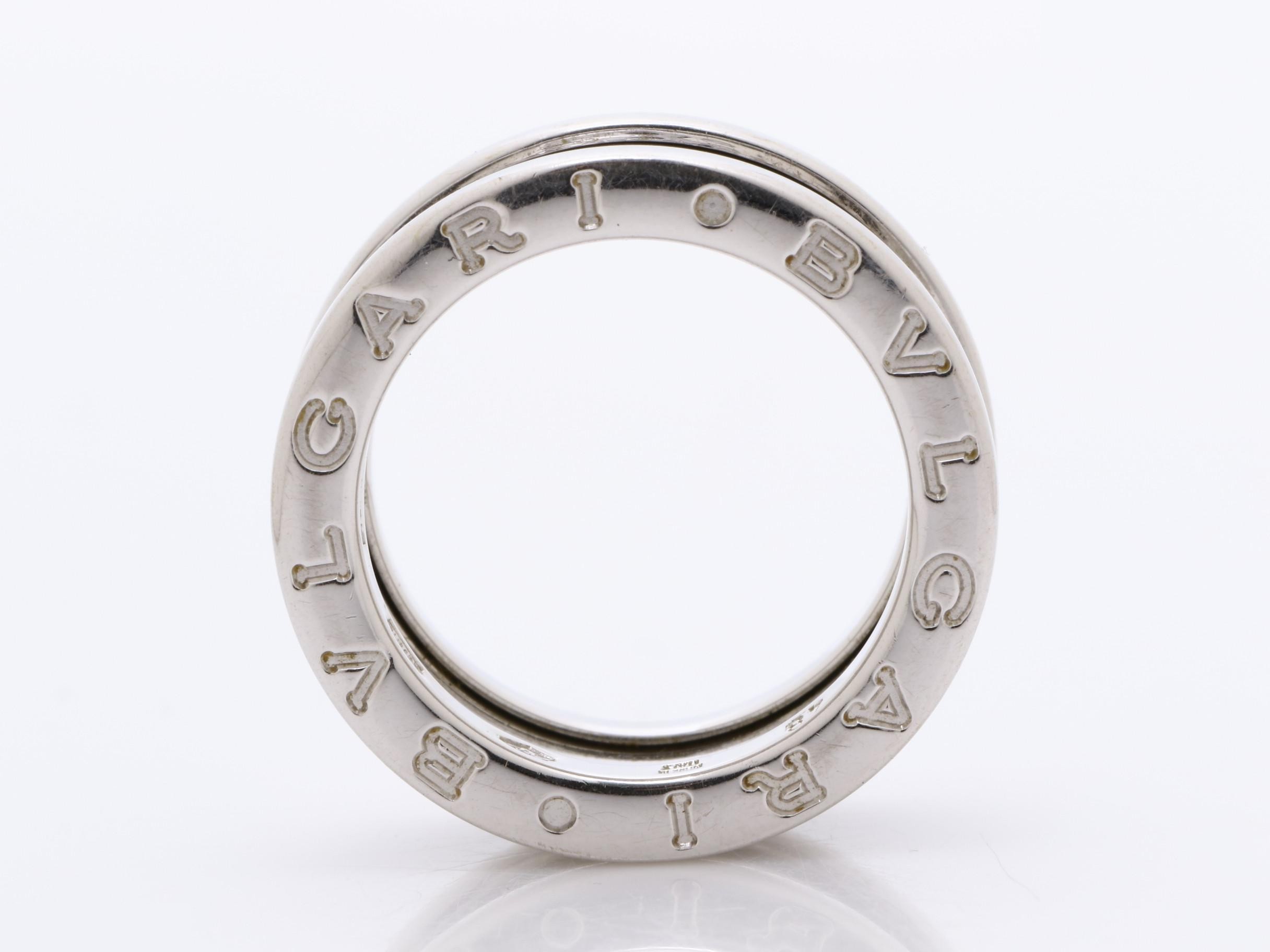 B.zero1 (precious metal) ring, 750WG, 8.4g, #48 hallmark. — view 5