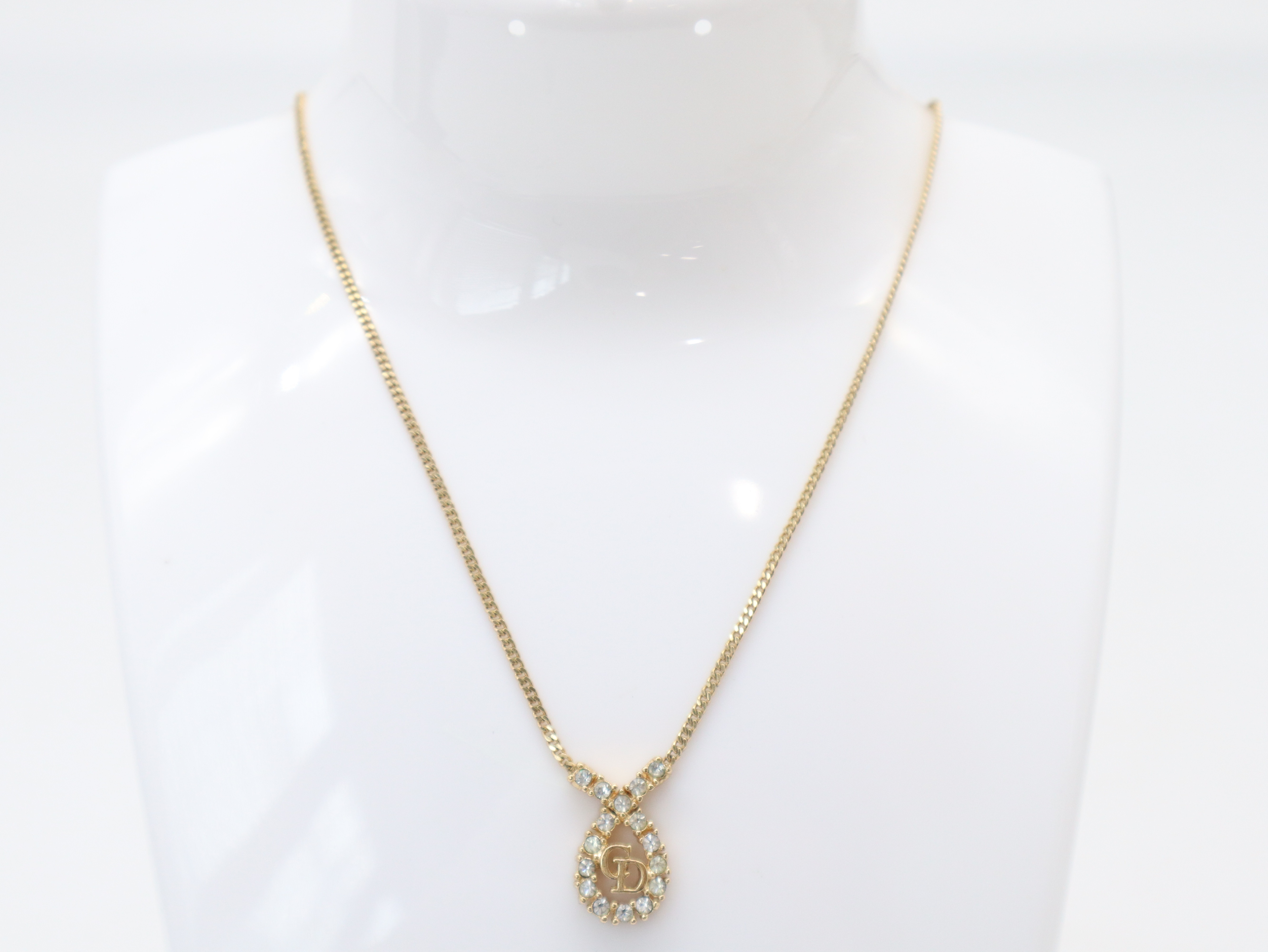 CD Logo Rhinestone Necklace — view 3