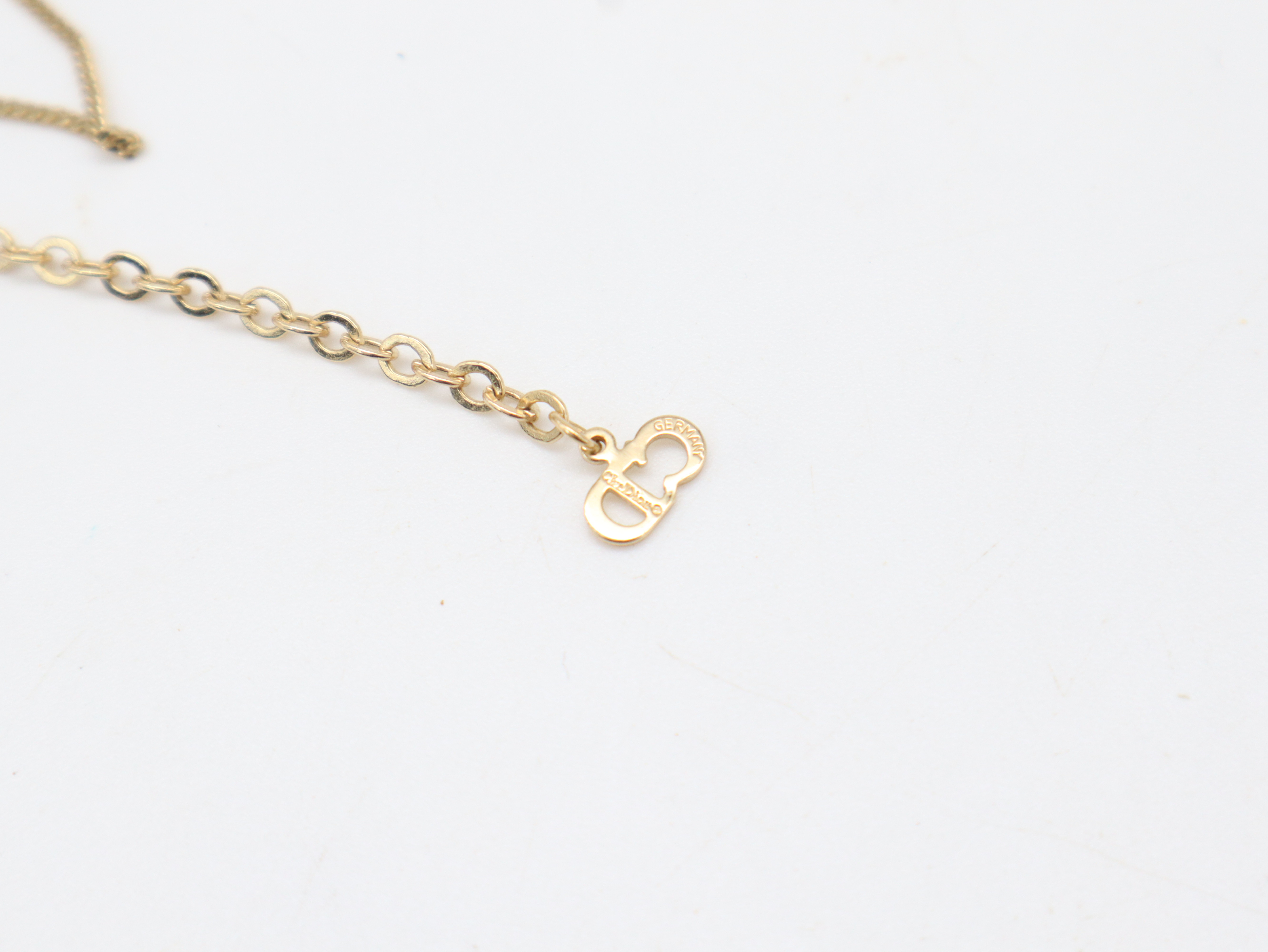 CD Logo Rhinestone Necklace — view 4