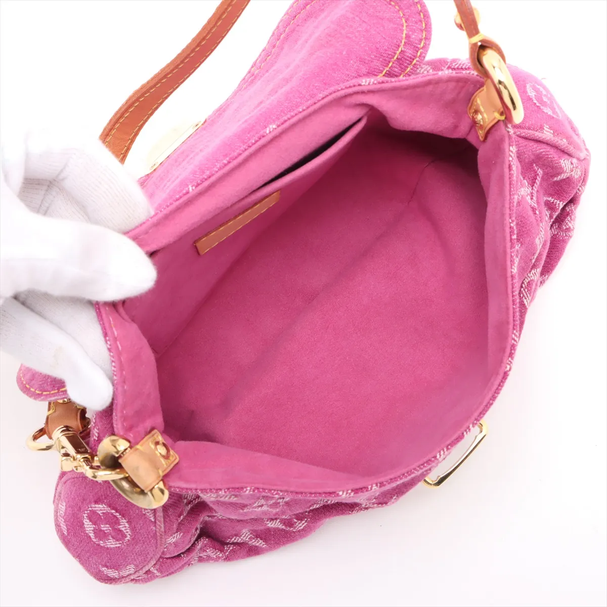 Monogram Denim Mini Pretty M95216 CA0026 Pink x White — view 7