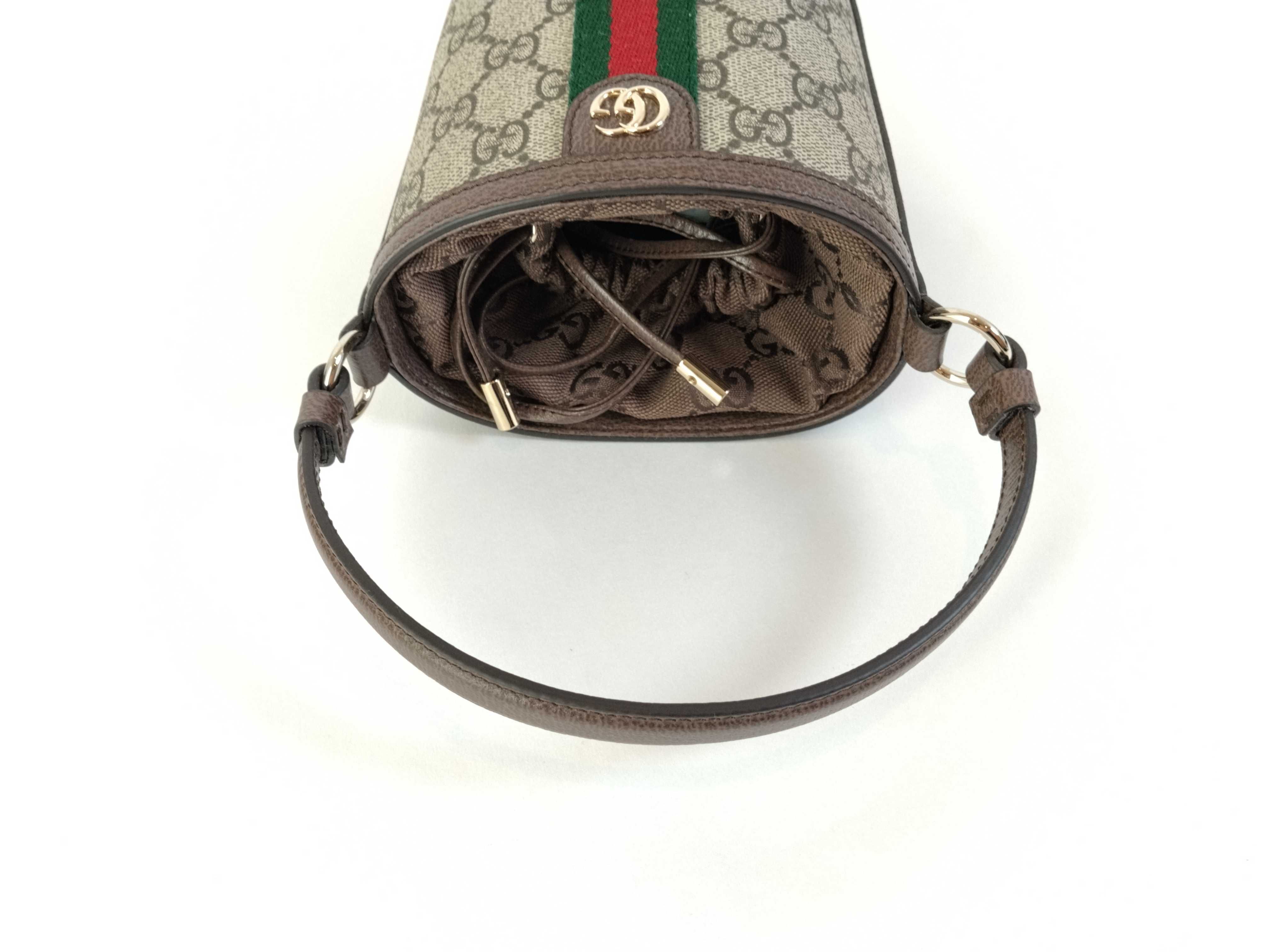 GG Supreme Ophidia PVC x Leather Shoulder Bag, Brown, 838462 (Handbag) — view 3