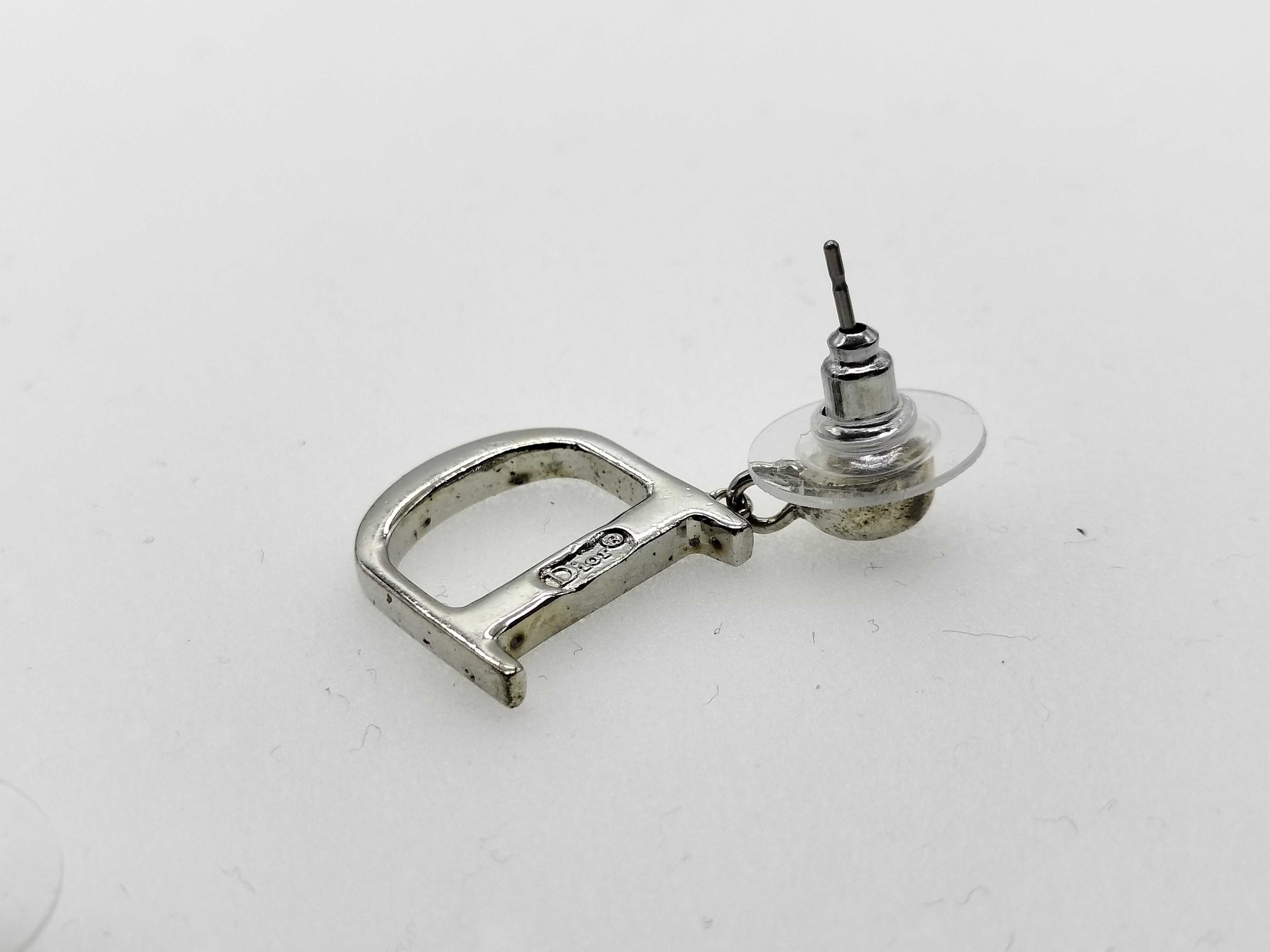 CD logo rhinestone earrings — view 5