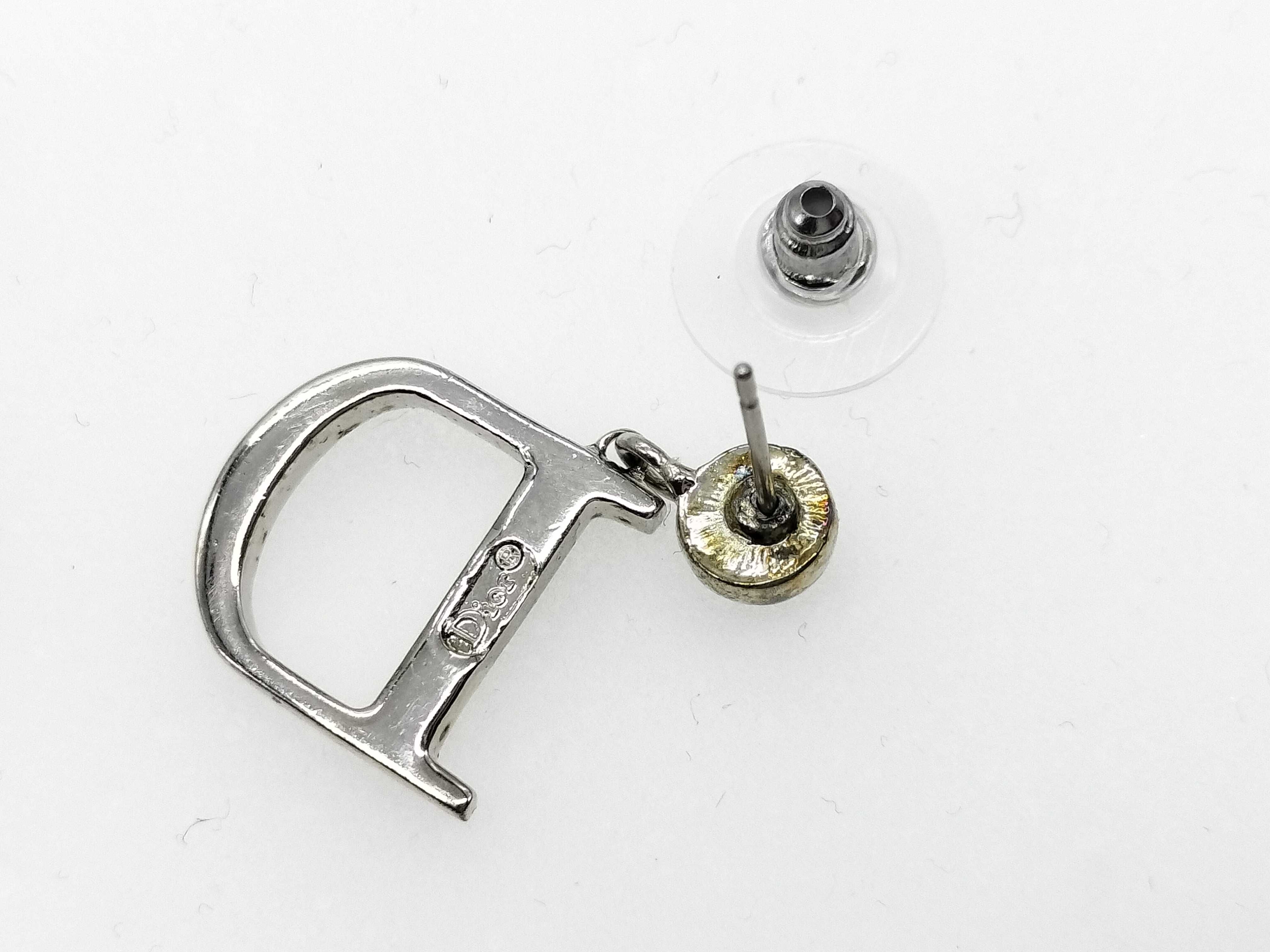 CD logo rhinestone earrings — view 6