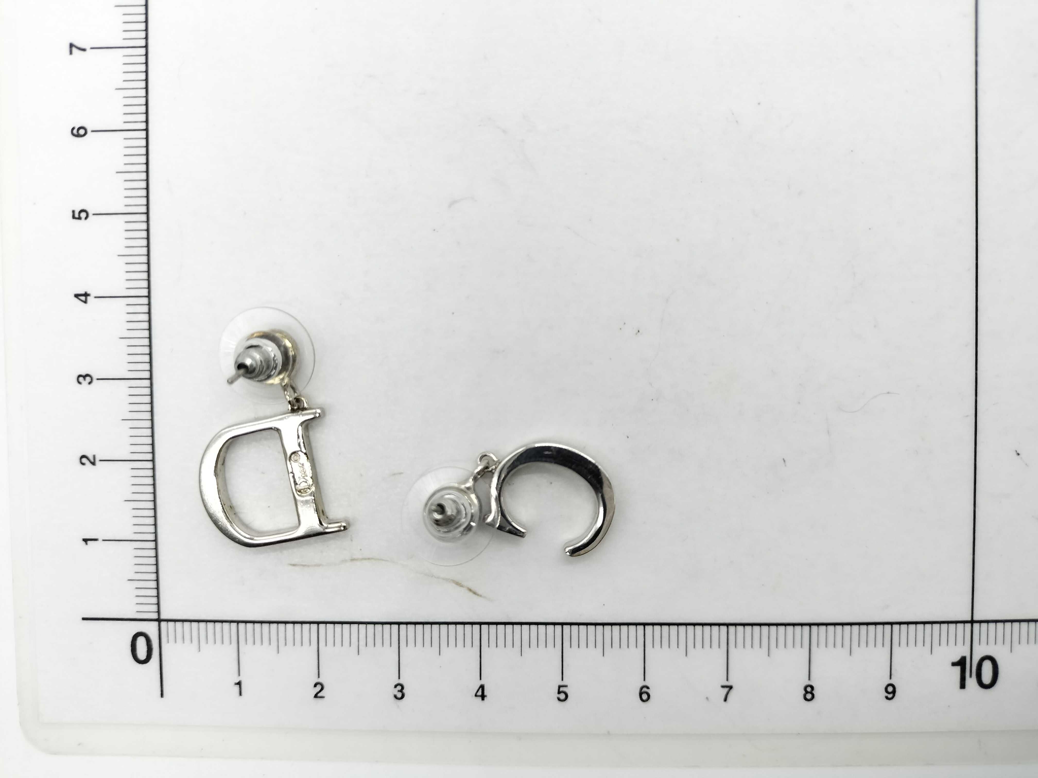 CD logo rhinestone earrings — view 7