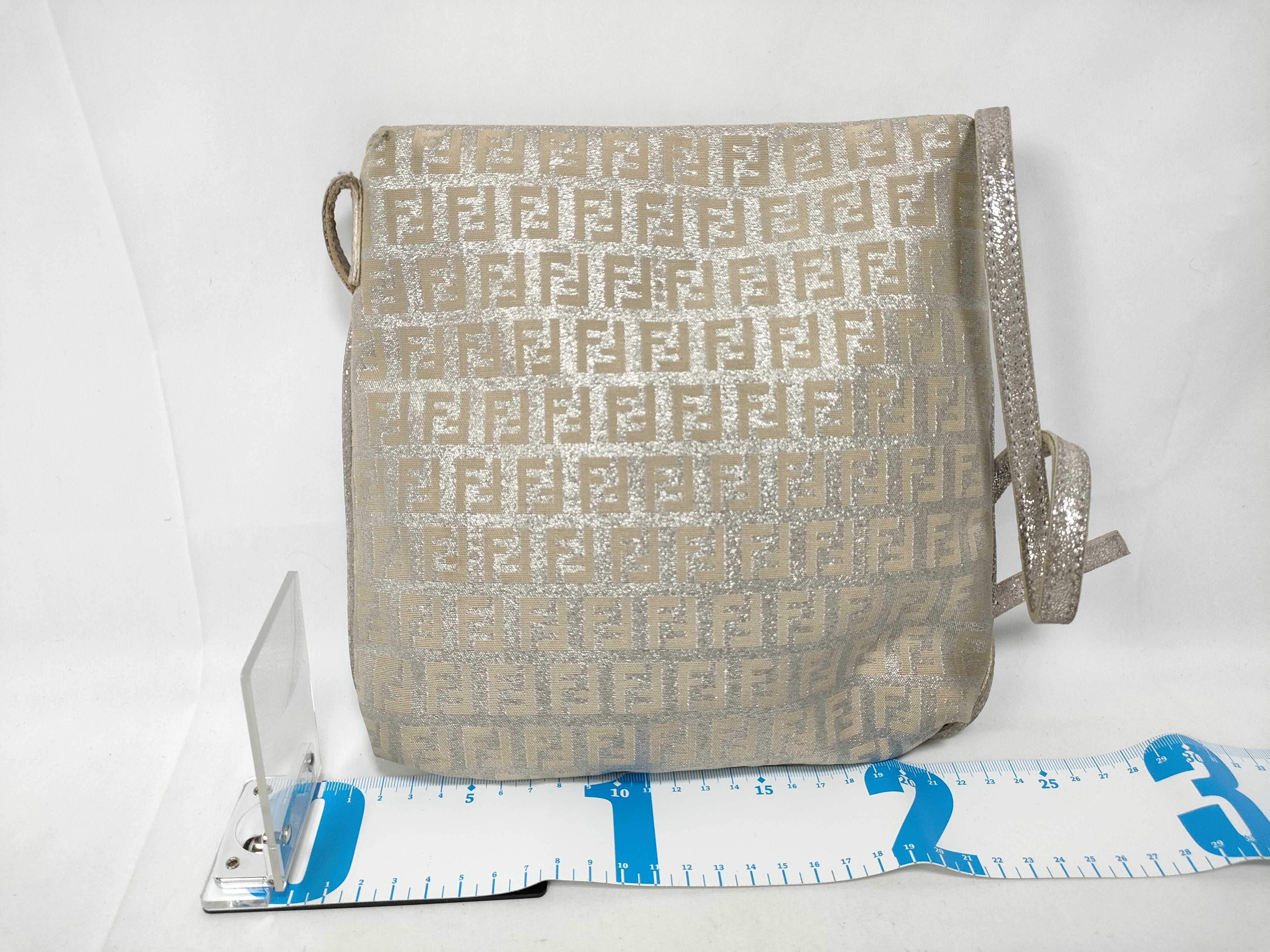 Mamma Bucket Lame Zucchino Canvas Leather Shoulder Bag — view 2