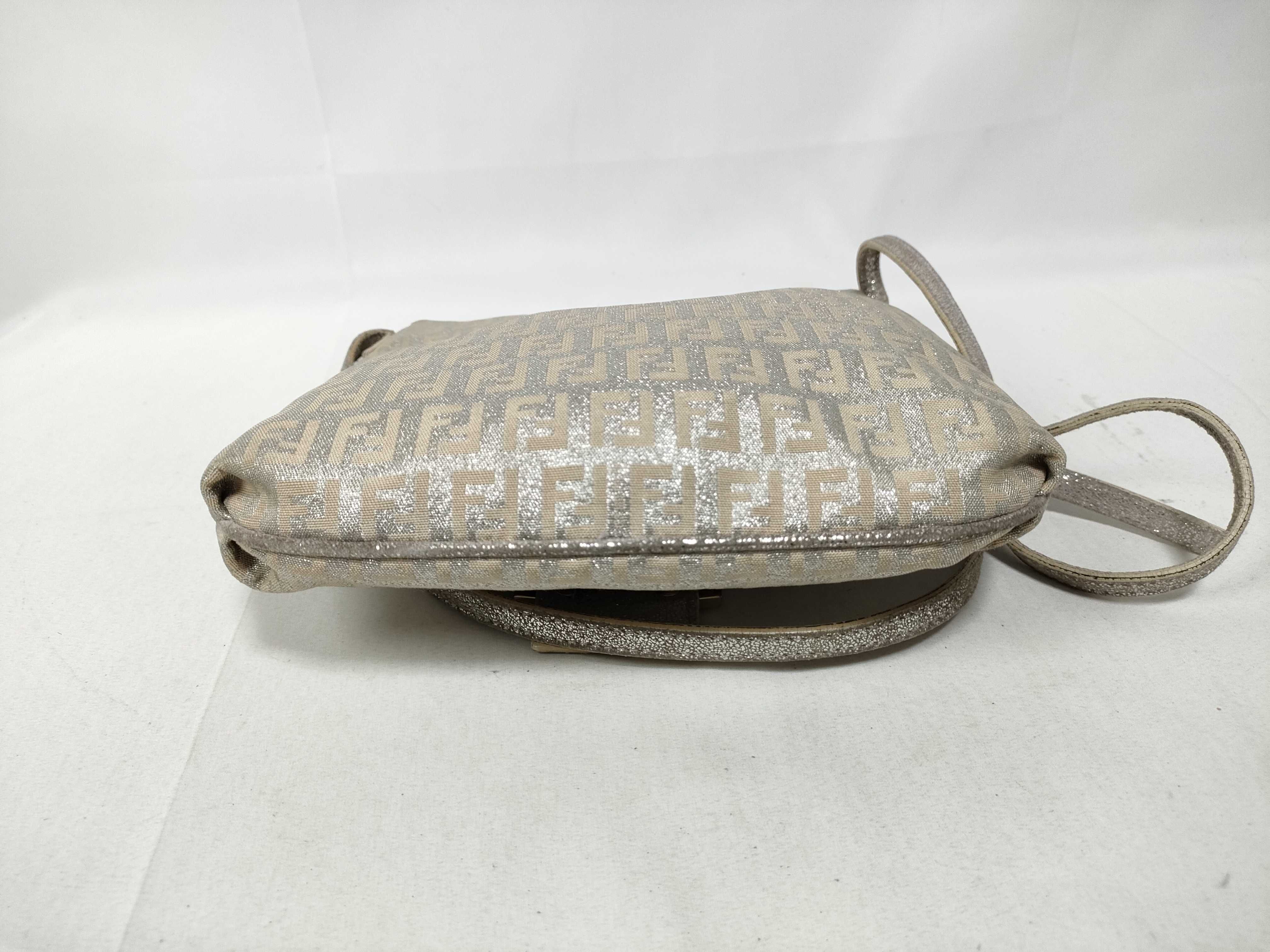 Mamma Bucket Lame Zucchino Canvas Leather Shoulder Bag — view 3