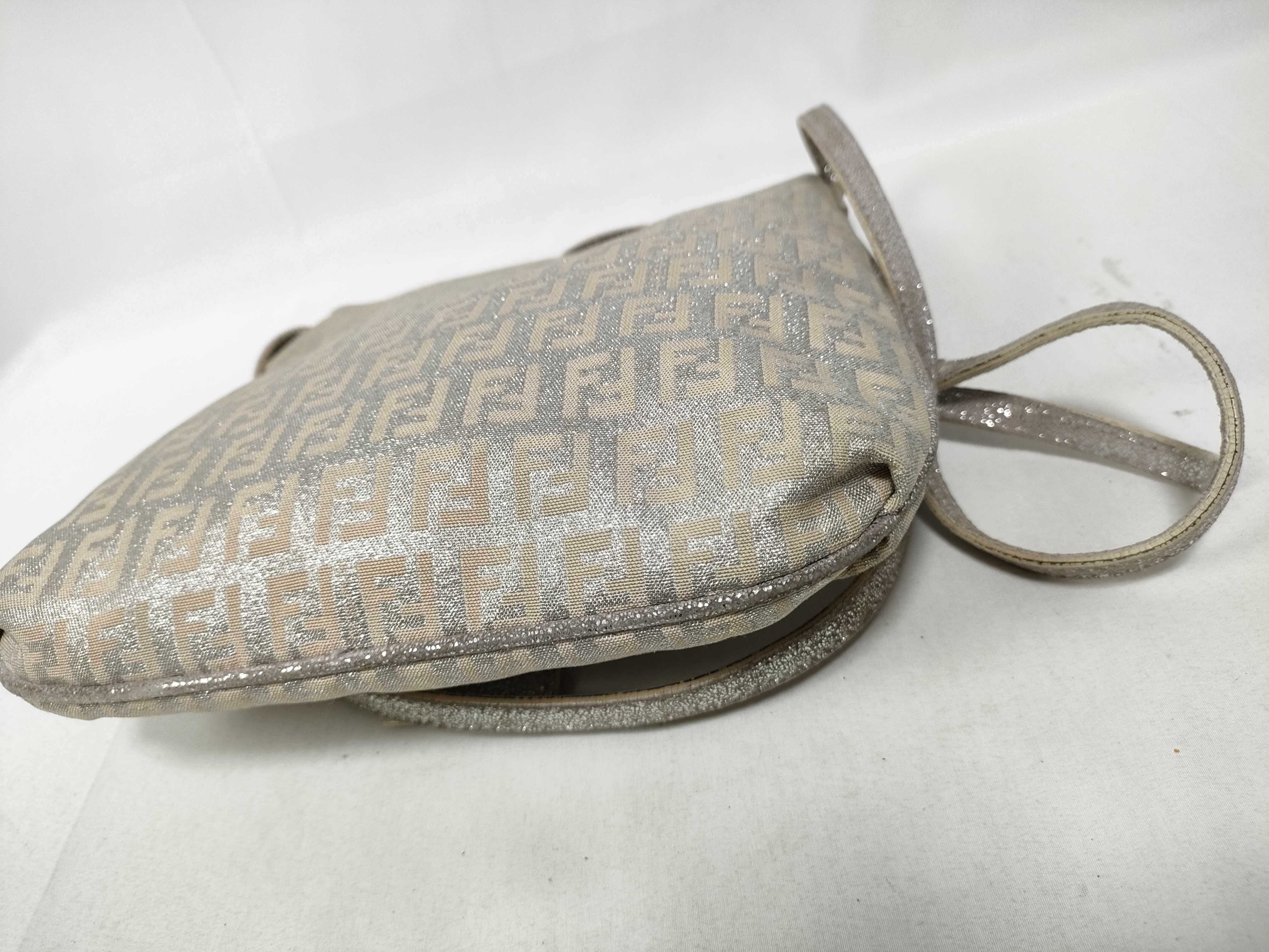 Mamma Bucket Lame Zucchino Canvas Leather Shoulder Bag — view 4
