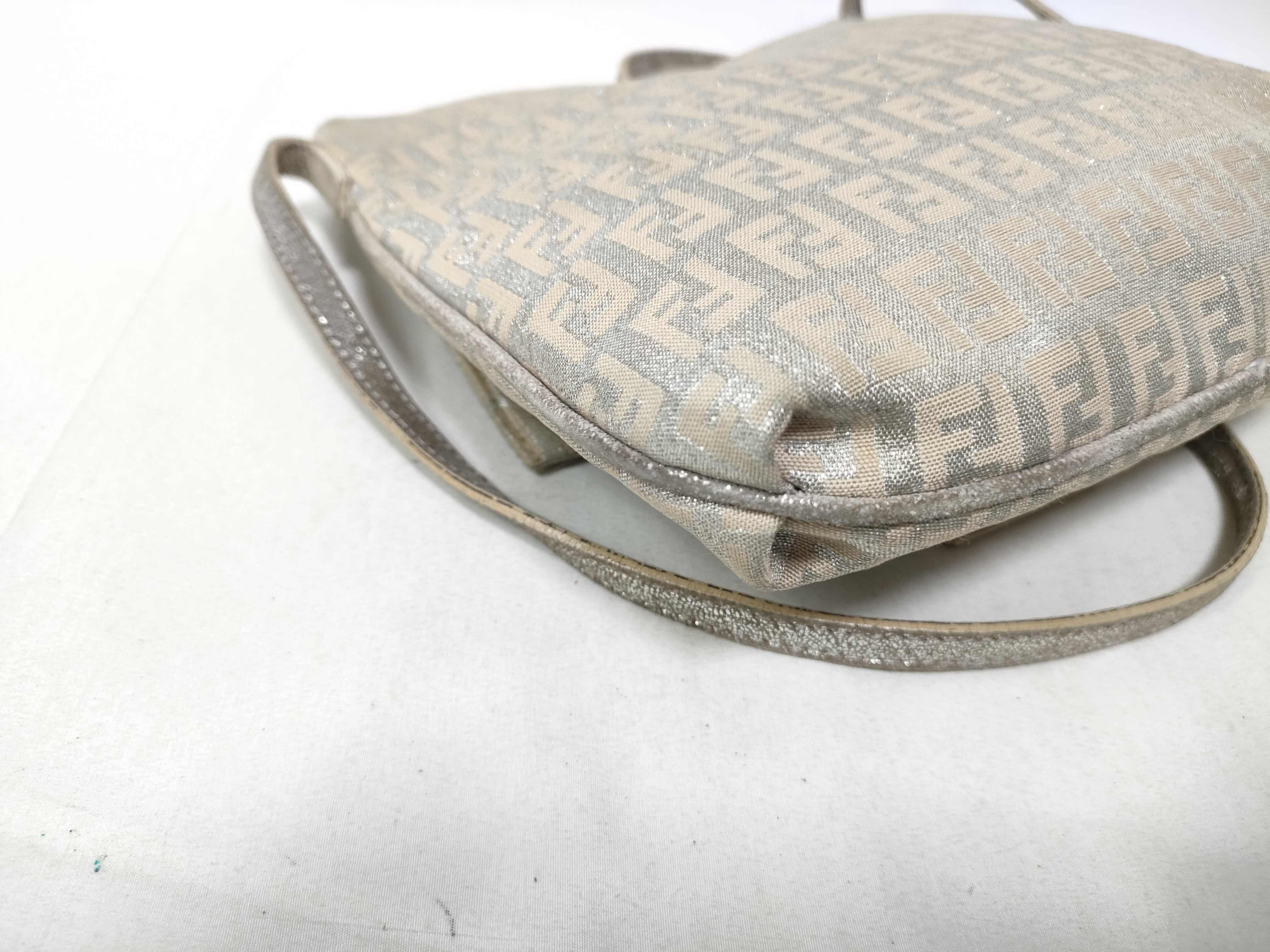Mamma Bucket Lame Zucchino Canvas Leather Shoulder Bag — view 5
