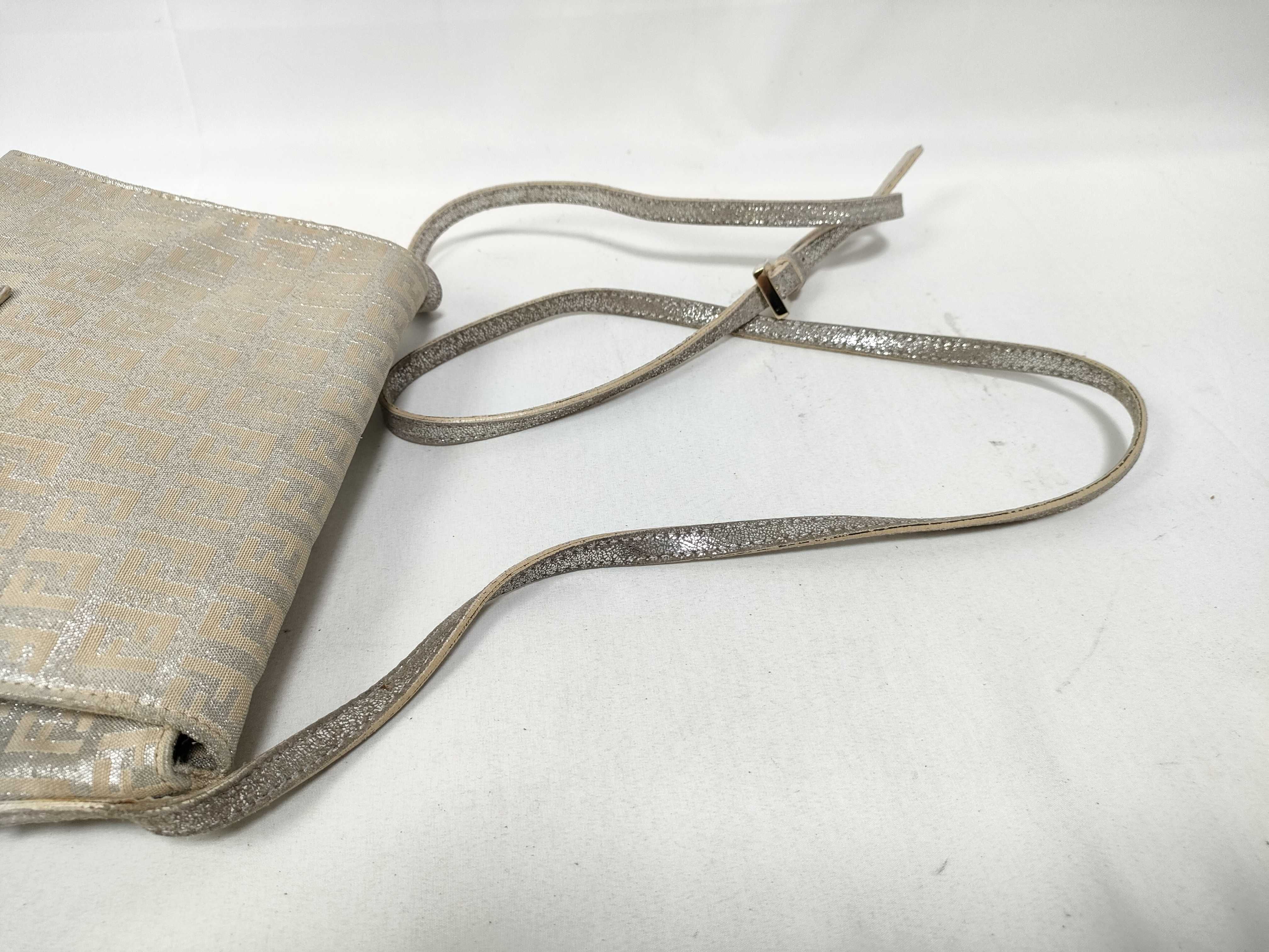 Mamma Bucket Lame Zucchino Canvas Leather Shoulder Bag — view 9