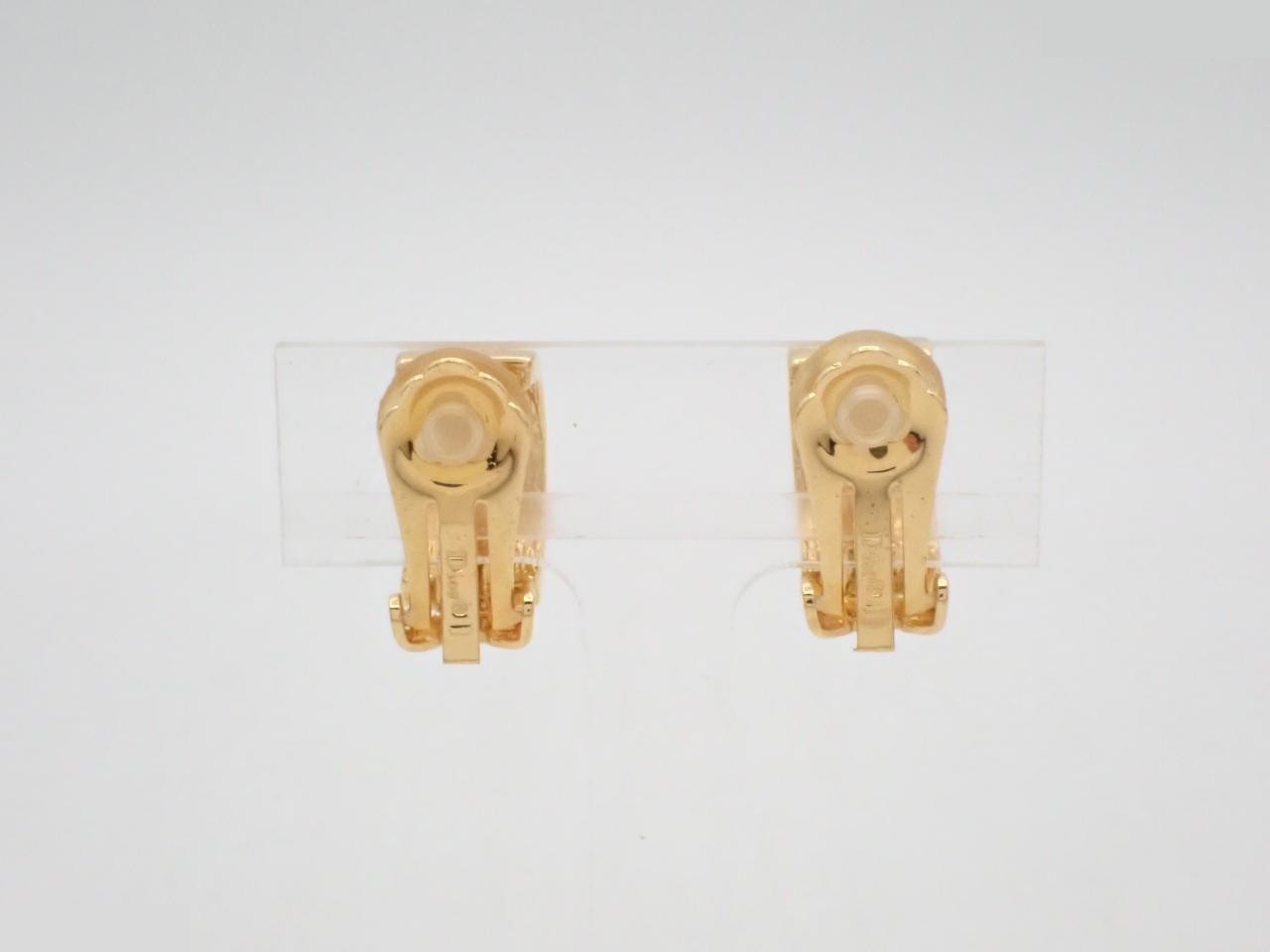 logo half hoop gold earrings — view 2