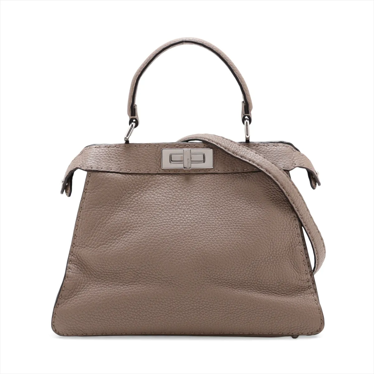 Selleria Peekaboo I.U Medium Leather 2-Way Handbag Brown 8BN321