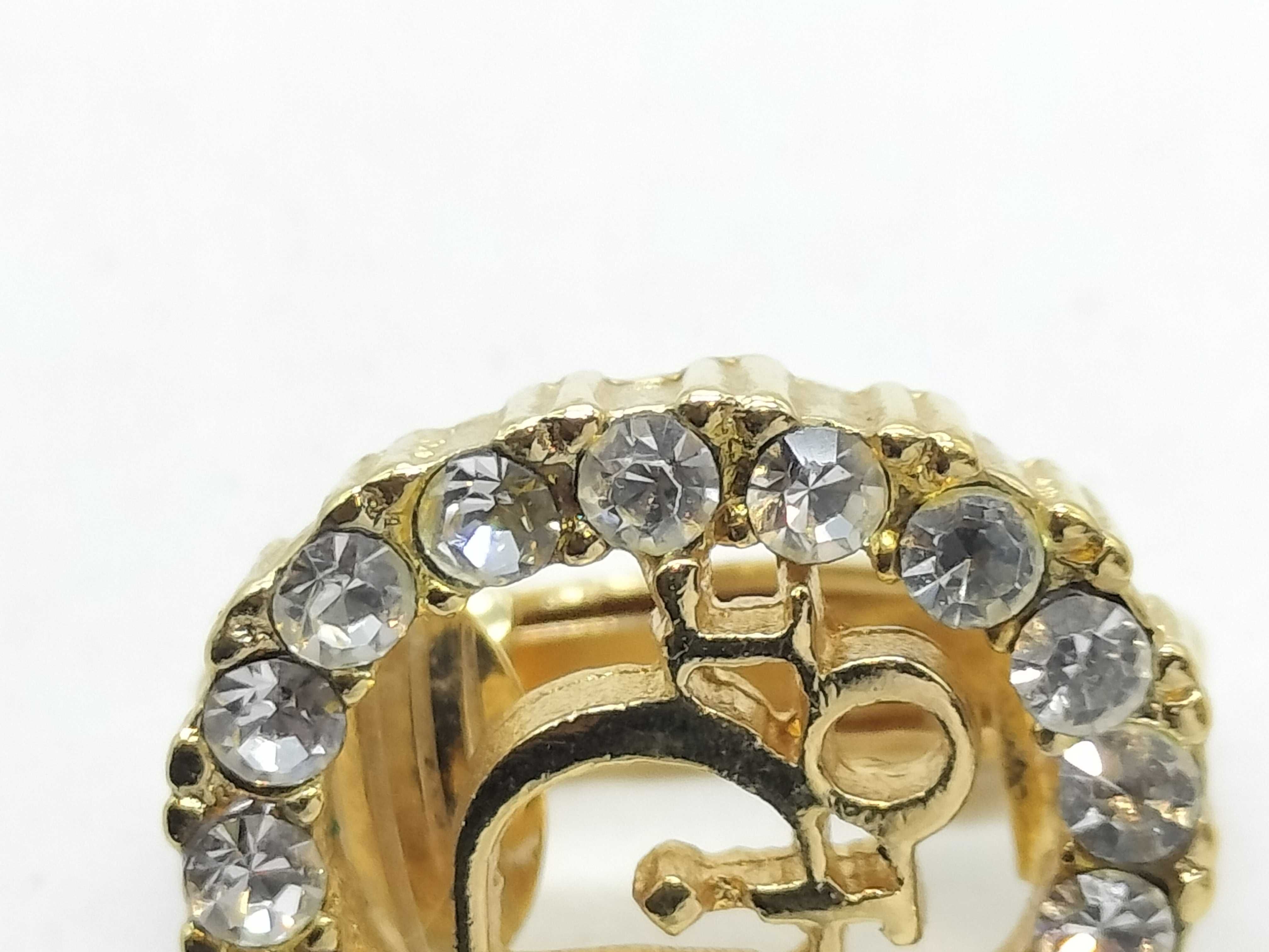 Earrings, Logo, Rhinestone, Oval * 2 pieces — view 2