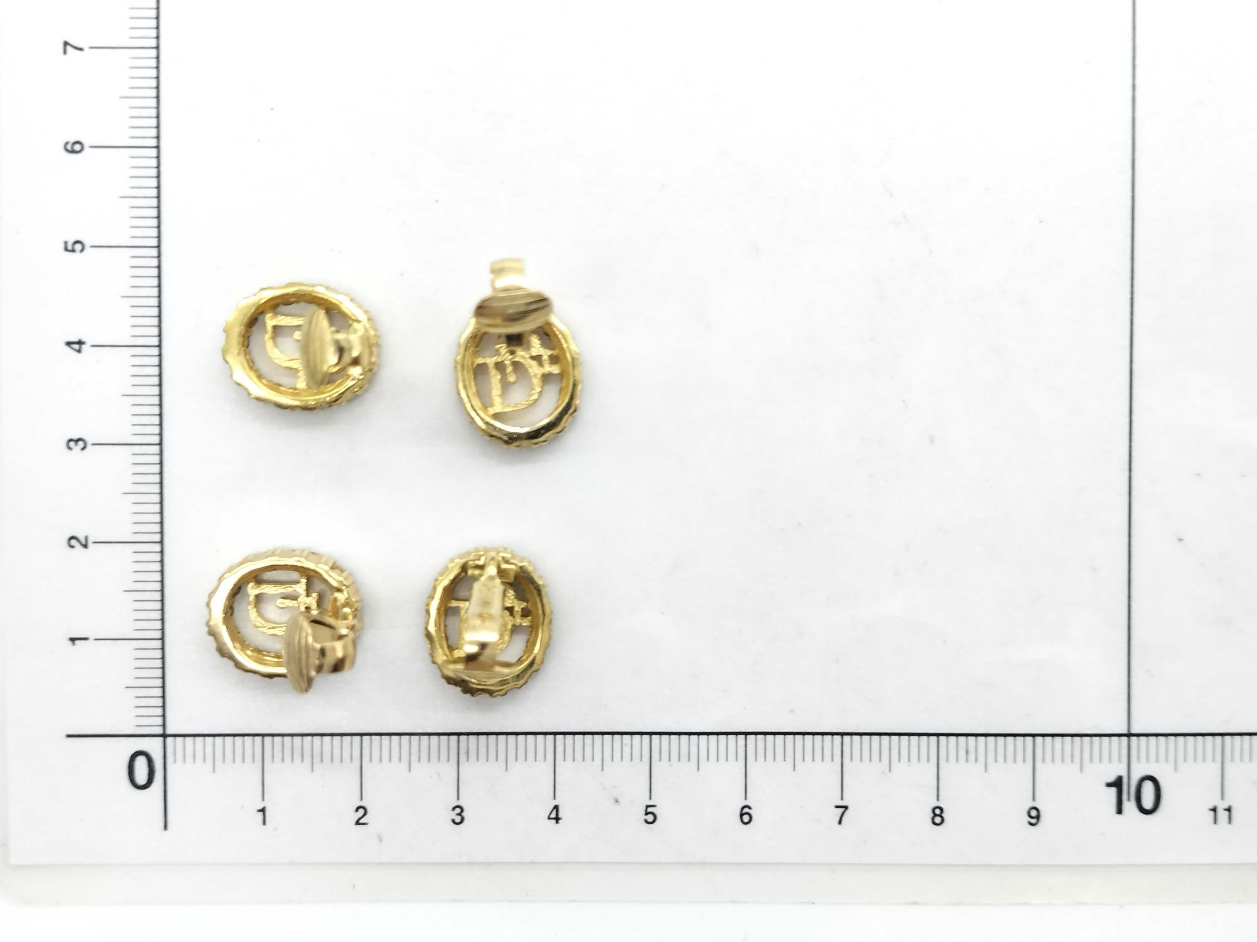 Earrings, Logo, Rhinestone, Oval * 2 pieces — view 11