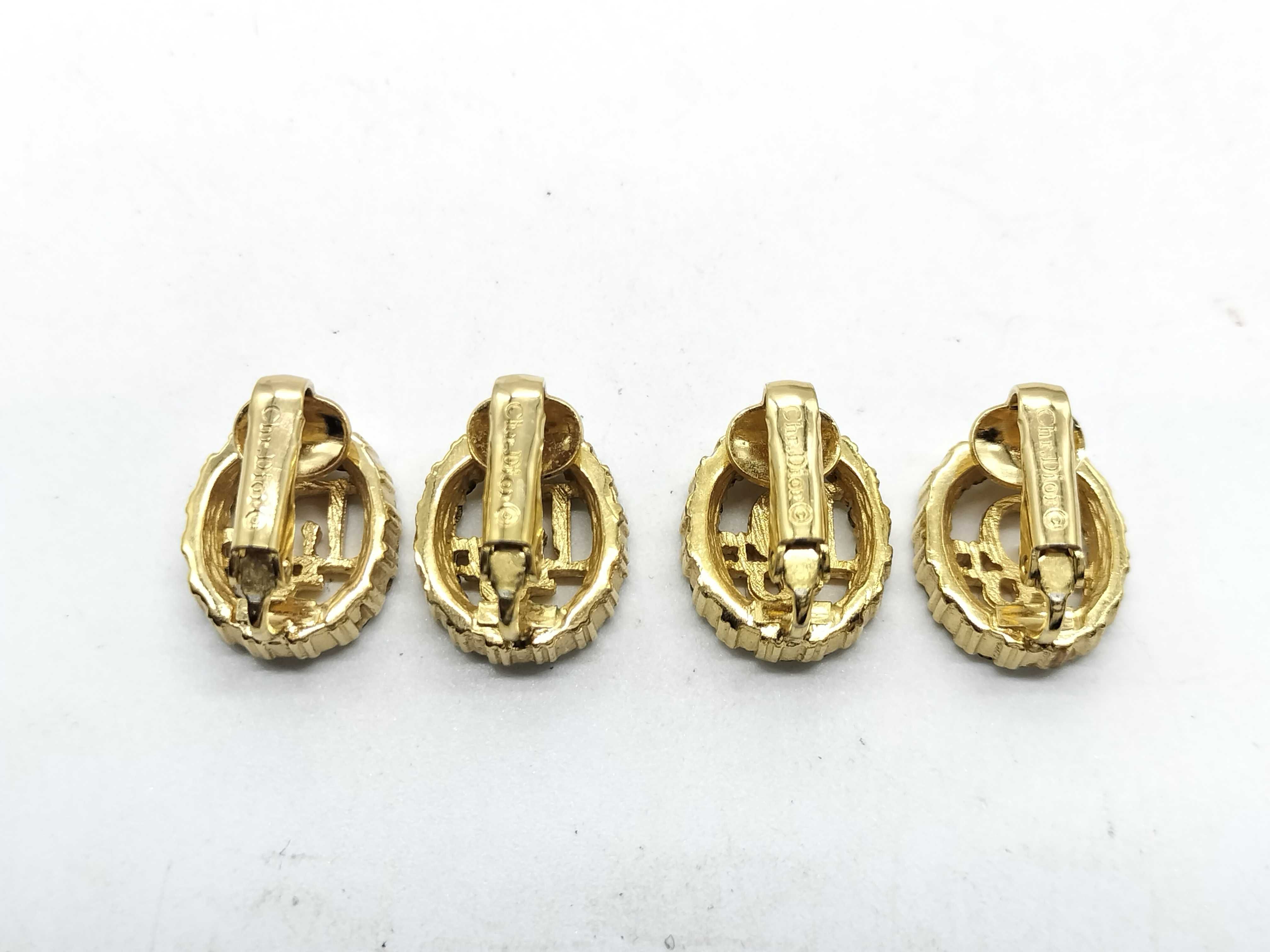 Earrings, Logo, Rhinestone, Oval * 2 pieces — view 3