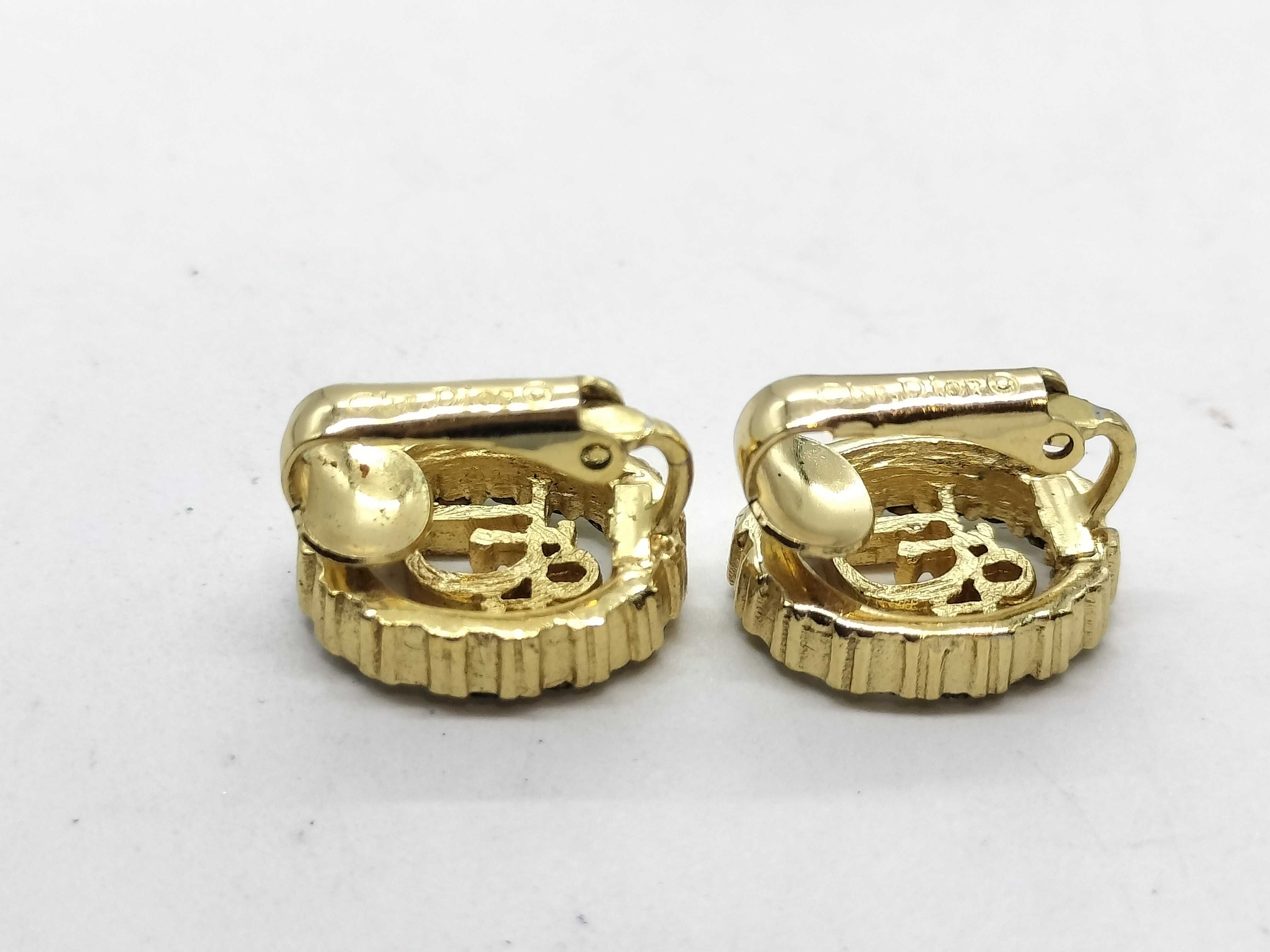 Earrings, Logo, Rhinestone, Oval * 2 pieces — view 8