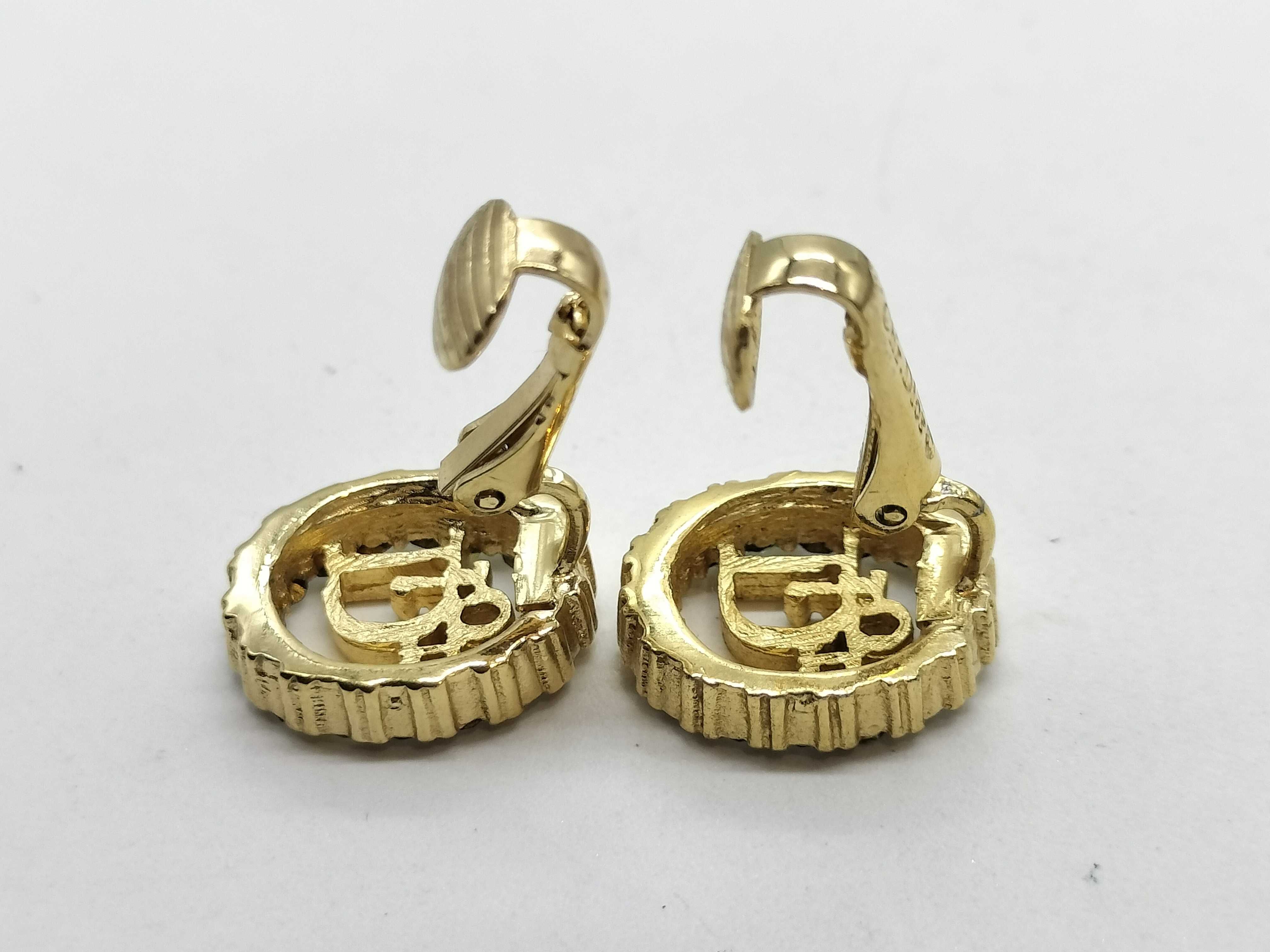Earrings, Logo, Rhinestone, Oval * 2 pieces — view 9