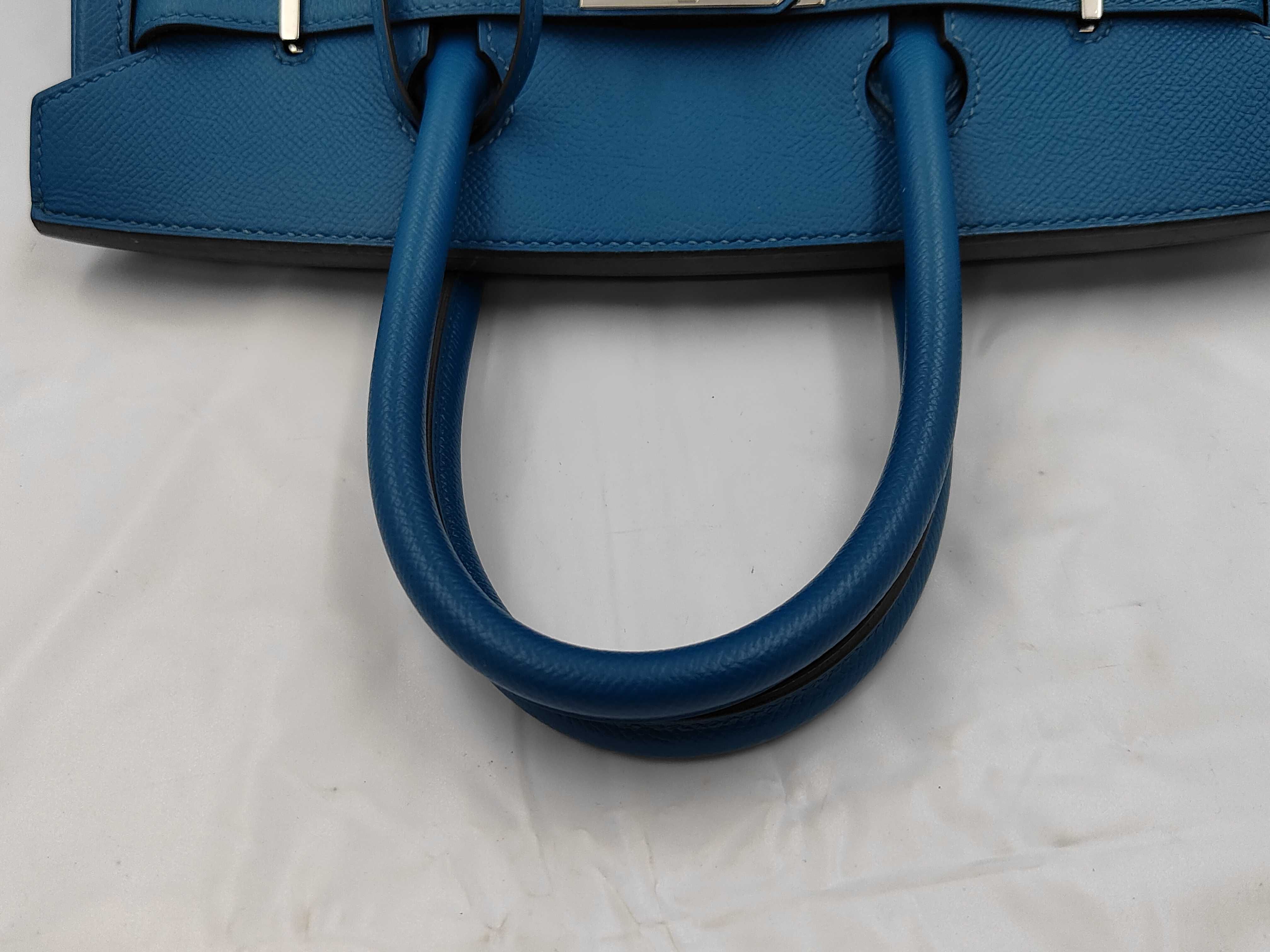 Birkin 30 Courchevel Leather Q Blue Handbag — view 3
